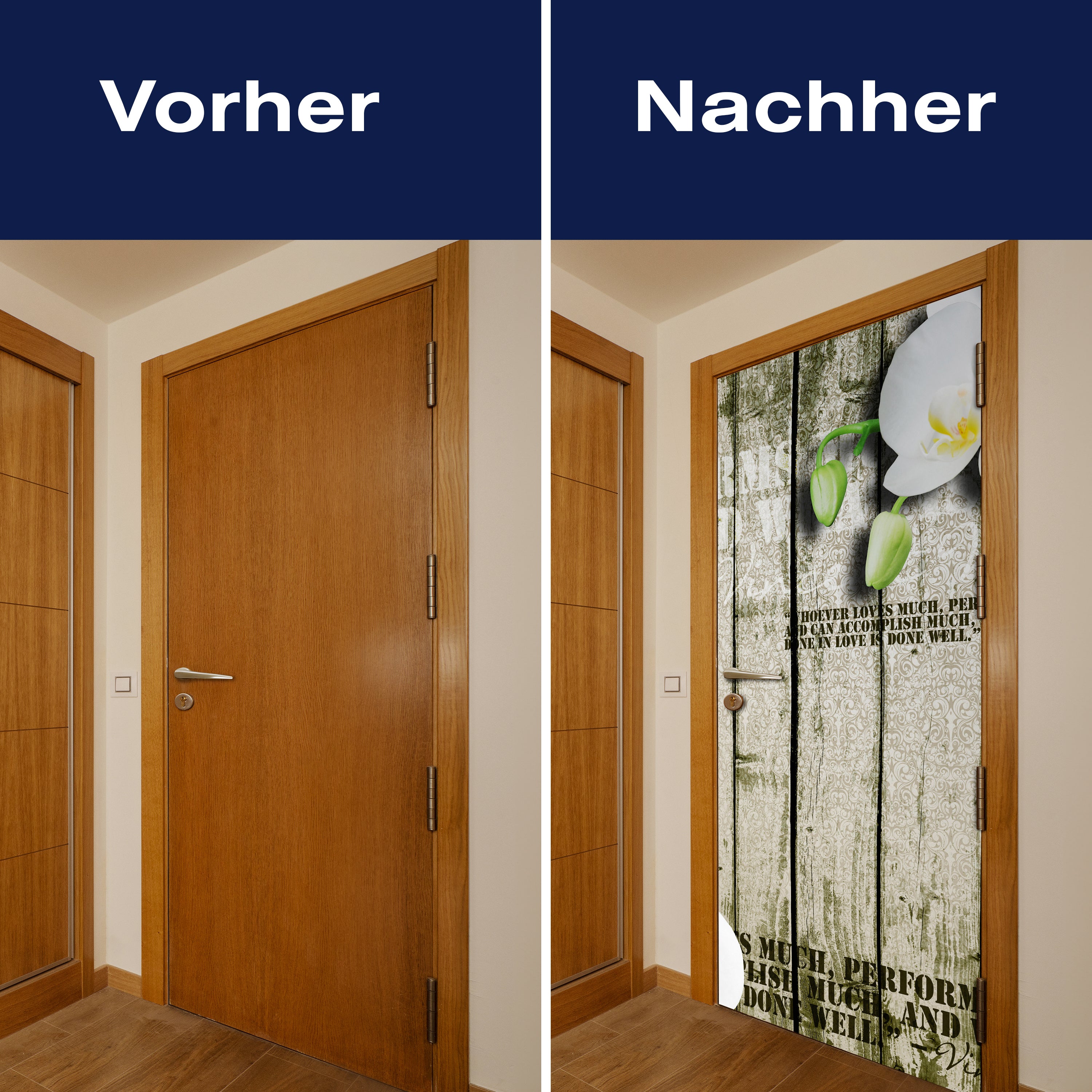 Türtapete Holz Zaun weiße Orchidee M0539 - Bild 10 Türtapete Holz Zaun weiße Orchidee M0539 - Bild 10