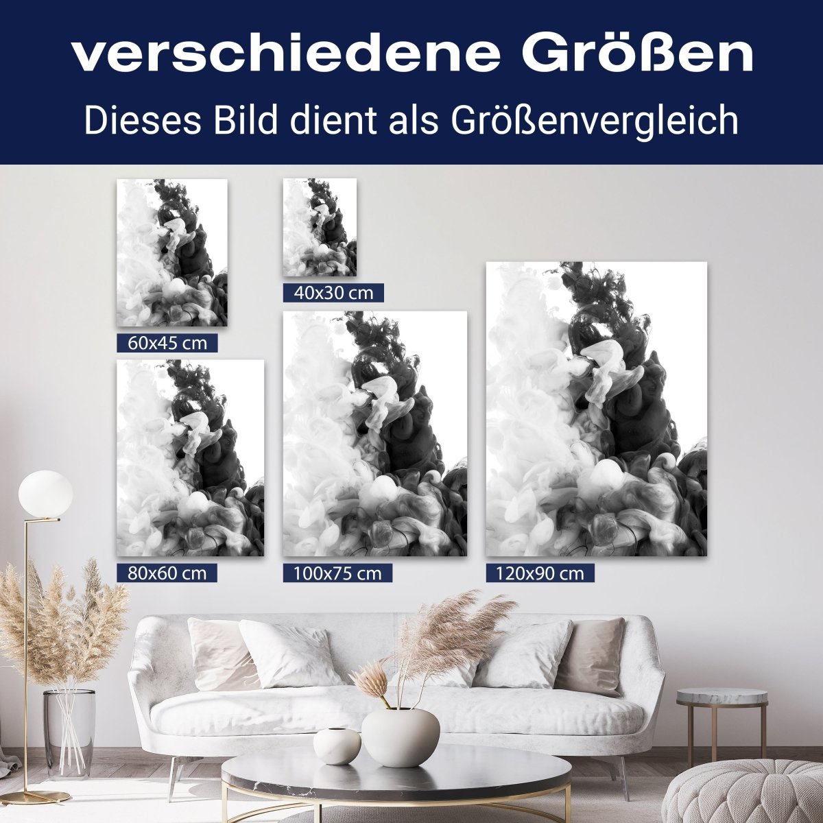 Leinwandbild Schwarz-Weiß, flüssige Farbe M0540 kaufen - Bild 8 Leinwandbild Schwarz-Weiß, flüssige Farbe M0540 kaufen - Bild 8