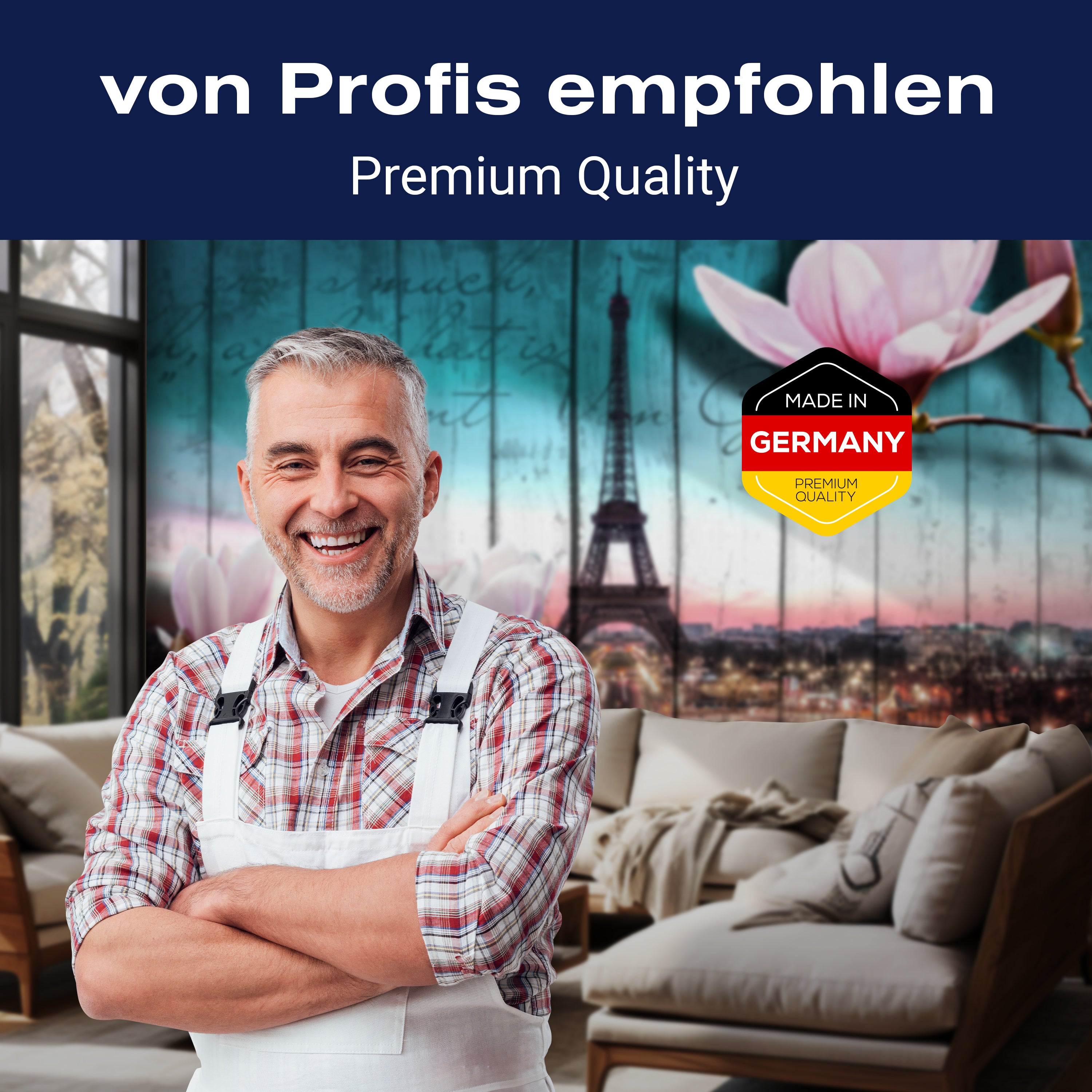 Fototapete Holz Blüten Paris Eiffelturm M0543 - Bild 5 Fototapete Holz Blüten Paris Eiffelturm M0543 - Bild 5