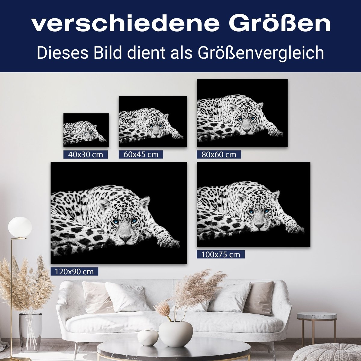 Leinwandbild Schwarz-Weiß, Leopard M0552 kaufen - Bild 8 Leinwandbild Schwarz-Weiß, Leopard M0552 kaufen - Bild 8