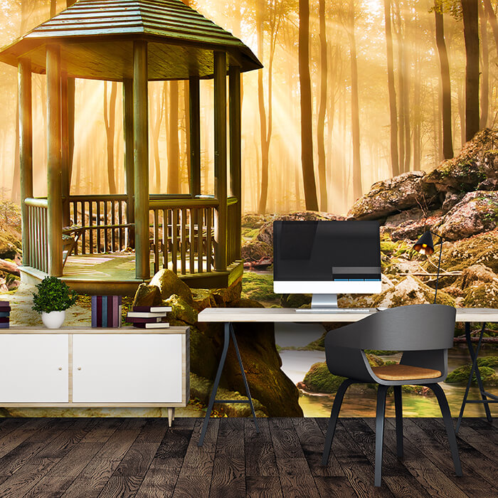 Fototapete Pavillon im Wald M0563 - Bild 1 Fototapete Pavillon im Wald M0563 - Bild 1