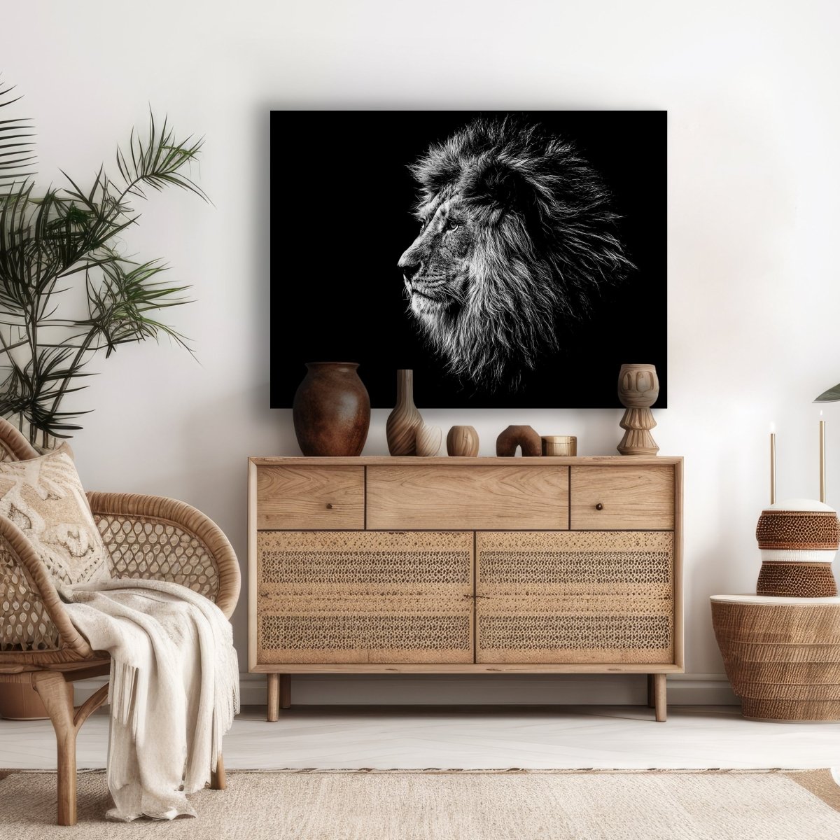 Leinwandbild Schwarz-Weiß, Löwe M0566 kaufen - Bild 2 Leinwandbild Schwarz-Weiß, Löwe M0566 kaufen - Bild 2