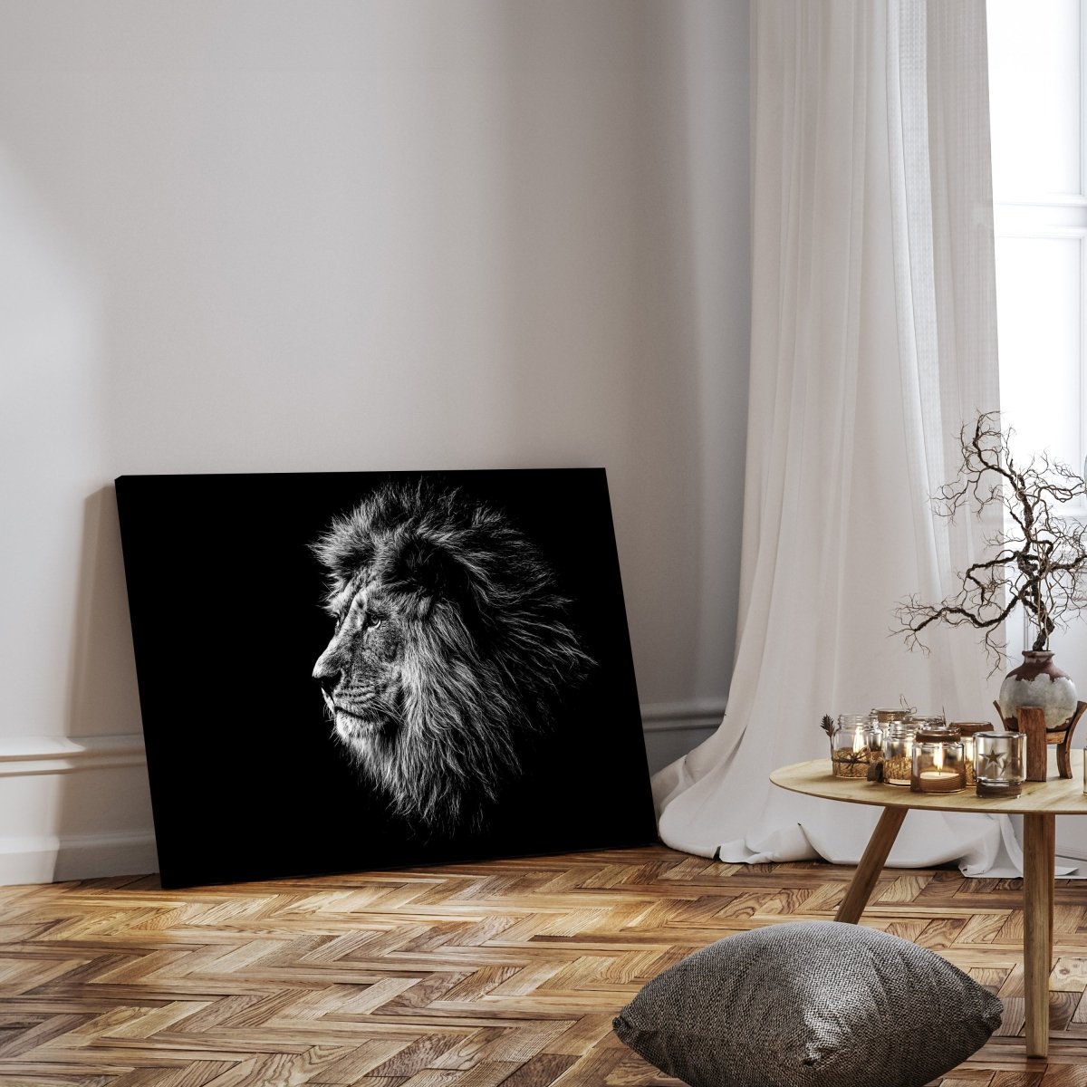 Leinwandbild Schwarz-Weiß, Löwe M0566 kaufen - Bild 3 Leinwandbild Schwarz-Weiß, Löwe M0566 kaufen - Bild 3