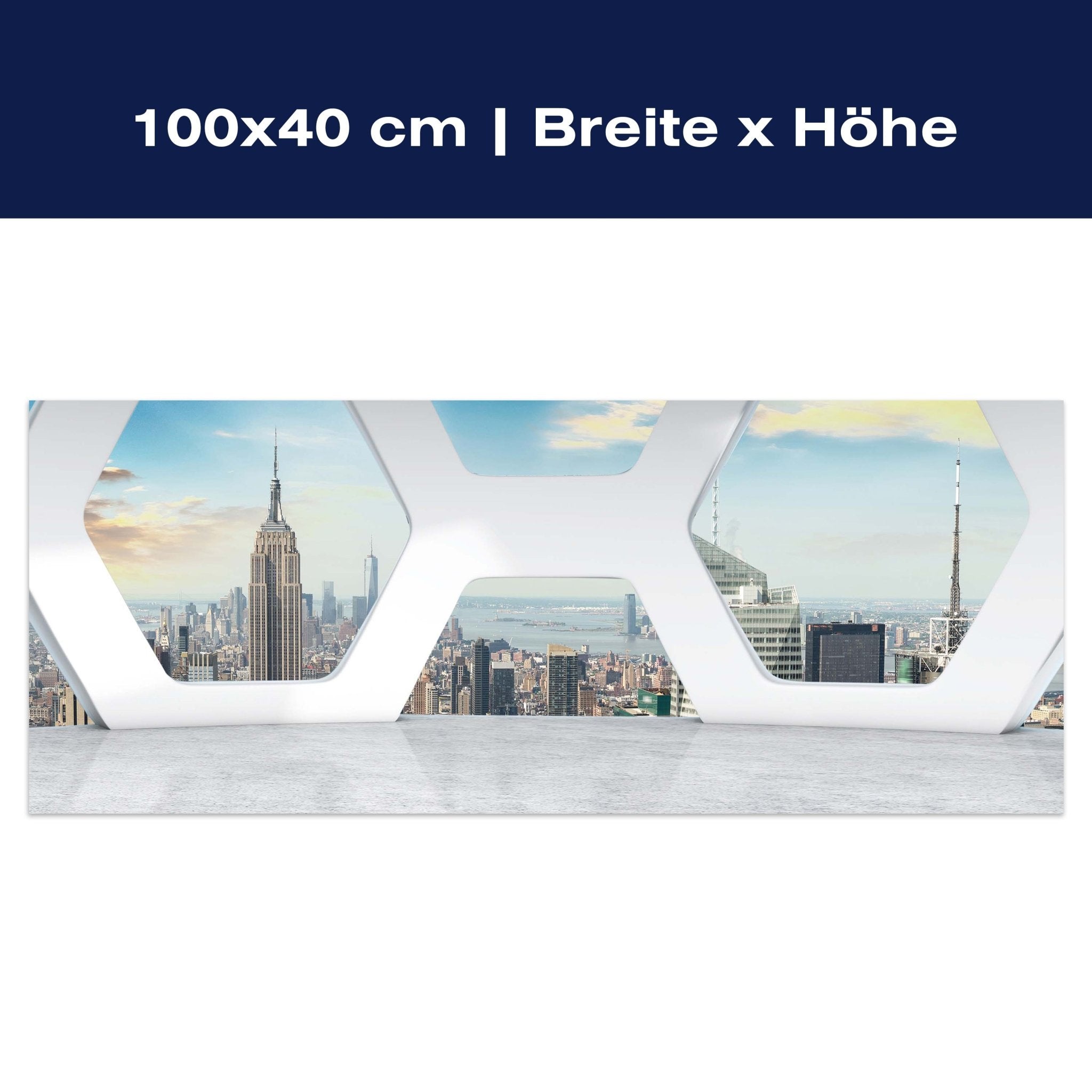 Leinwandbild Büro mit Blick auf Manhattan M0577 Leinwandbild Büro mit Blick auf Manhattan M0577