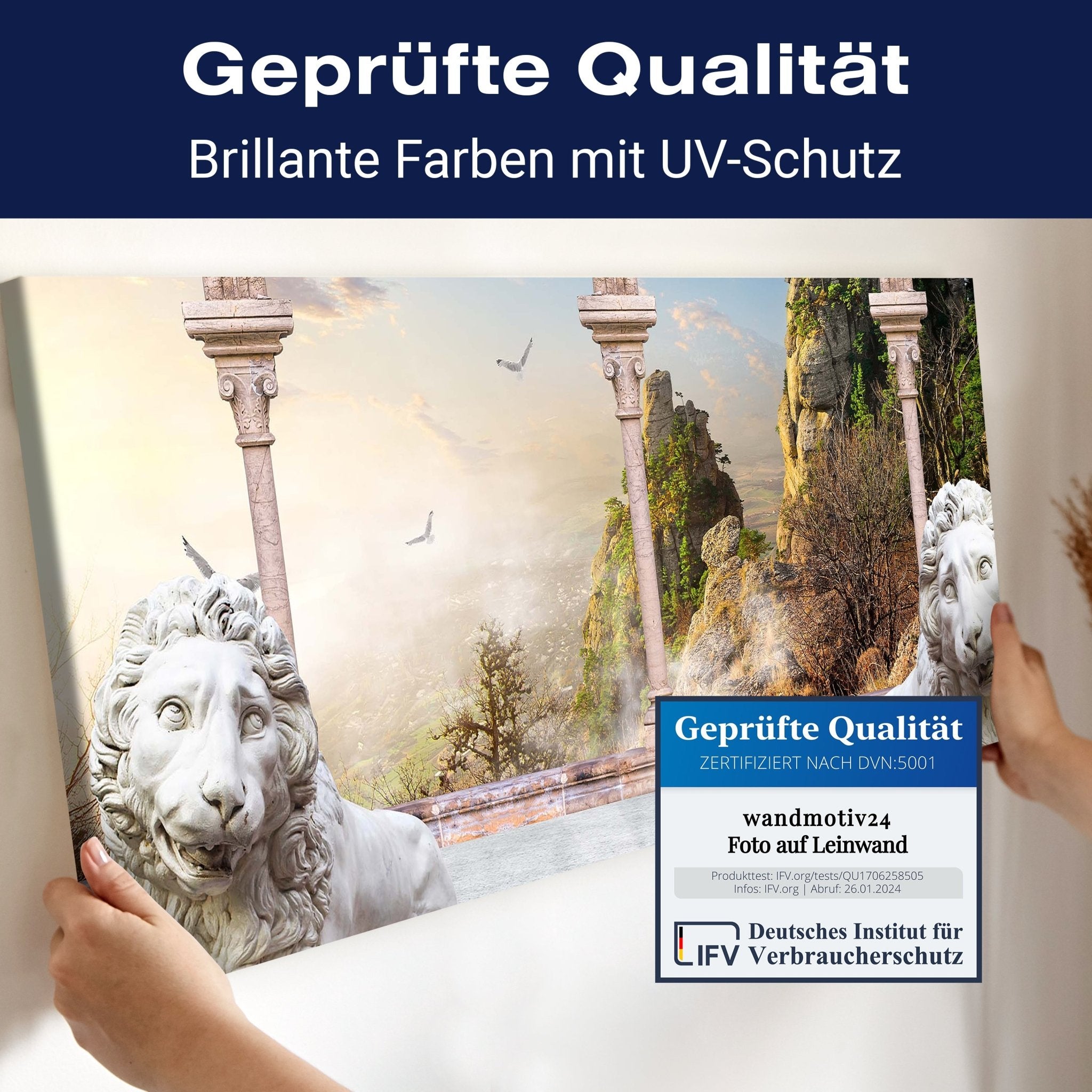 Leinwandbild Spalten mit Löwen M0578 kaufen - Bild 4 Leinwandbild Spalten mit Löwen M0578 kaufen - Bild 4