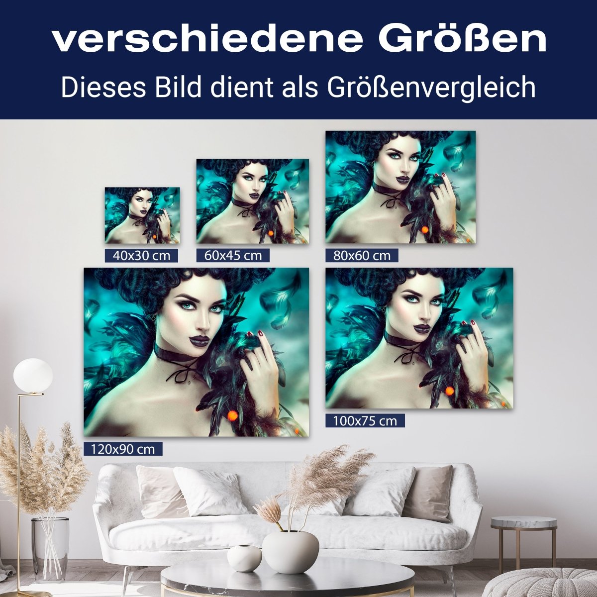 Leinwandbild Models, Frau, Federn M0590 kaufen - Bild 8 Leinwandbild Models, Frau, Federn M0590 kaufen - Bild 8