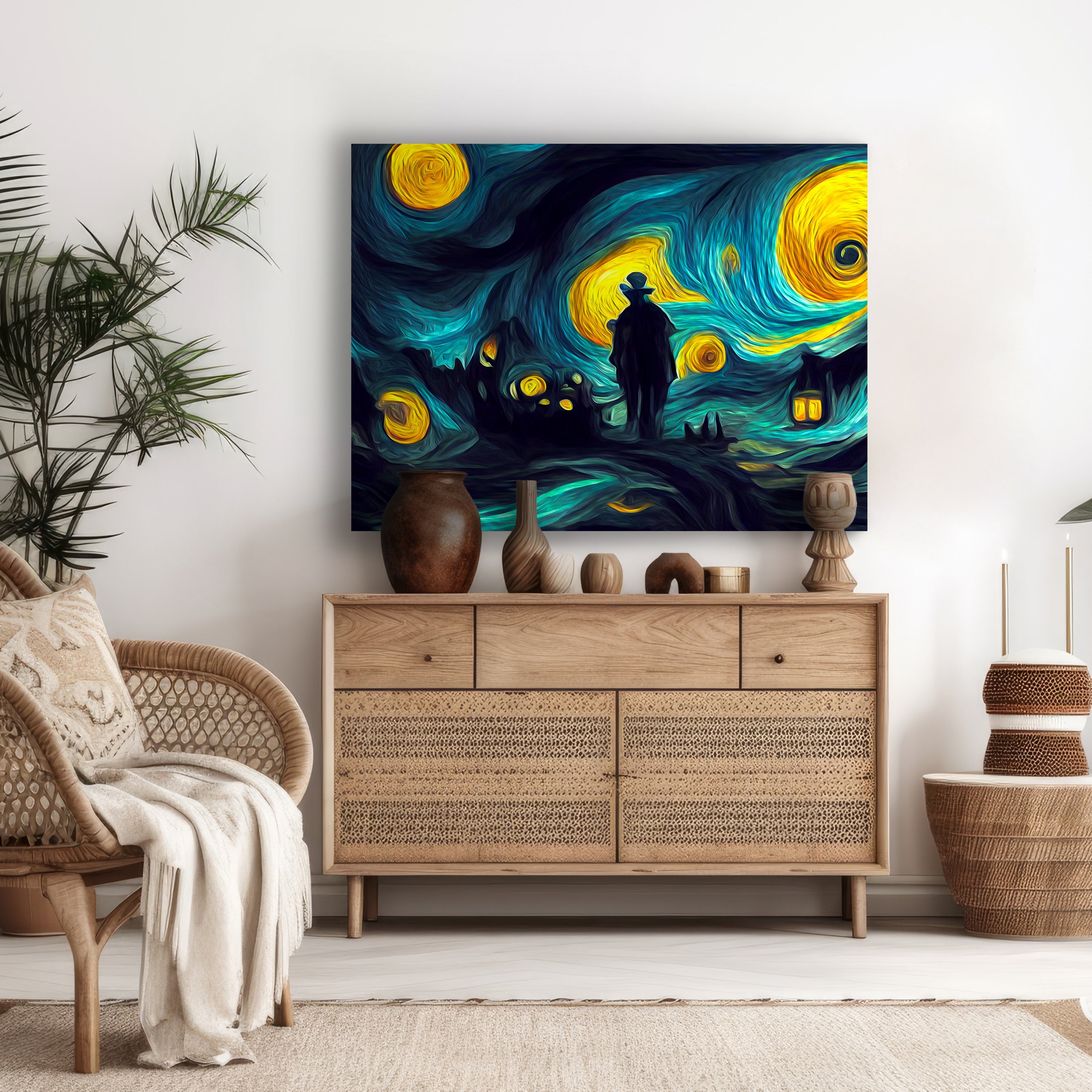 Leinwandbild Malerei, Nacht, Himmel, Mann M0594 kaufen - Bild 2 Leinwandbild Malerei, Nacht, Himmel, Mann M0594 kaufen - Bild 2