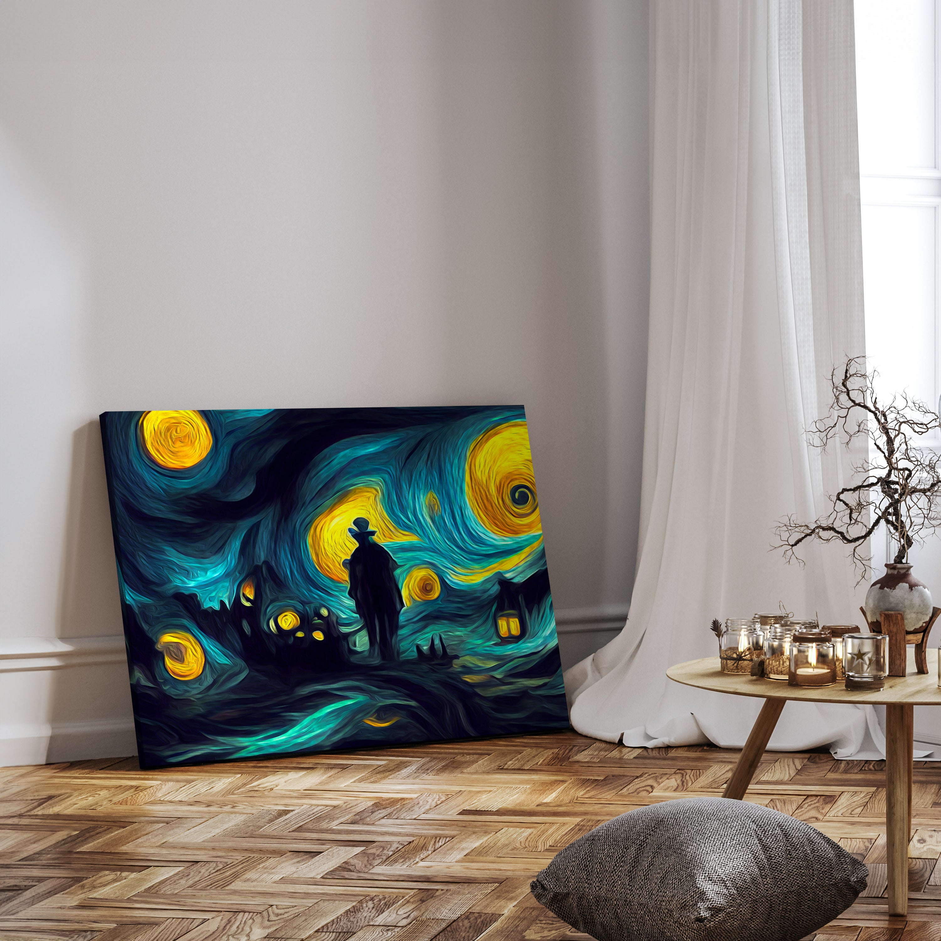 Leinwandbild Malerei, Nacht, Himmel, Mann M0594 kaufen - Bild 3 Leinwandbild Malerei, Nacht, Himmel, Mann M0594 kaufen - Bild 3