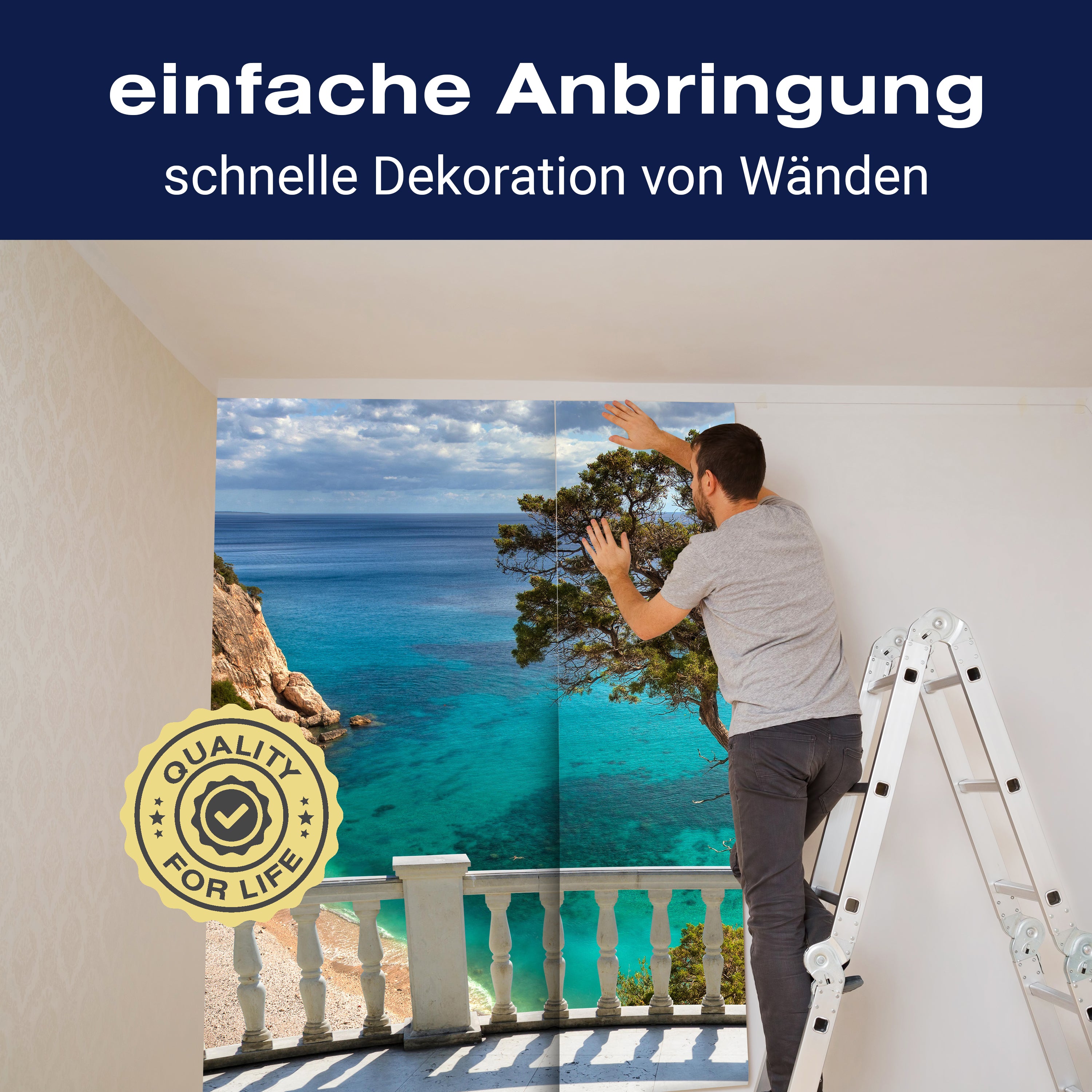 Fototapete Blick vom Balkon auf das Meer M0604 - Bild 3 Fototapete Blick vom Balkon auf das Meer M0604 - Bild 3