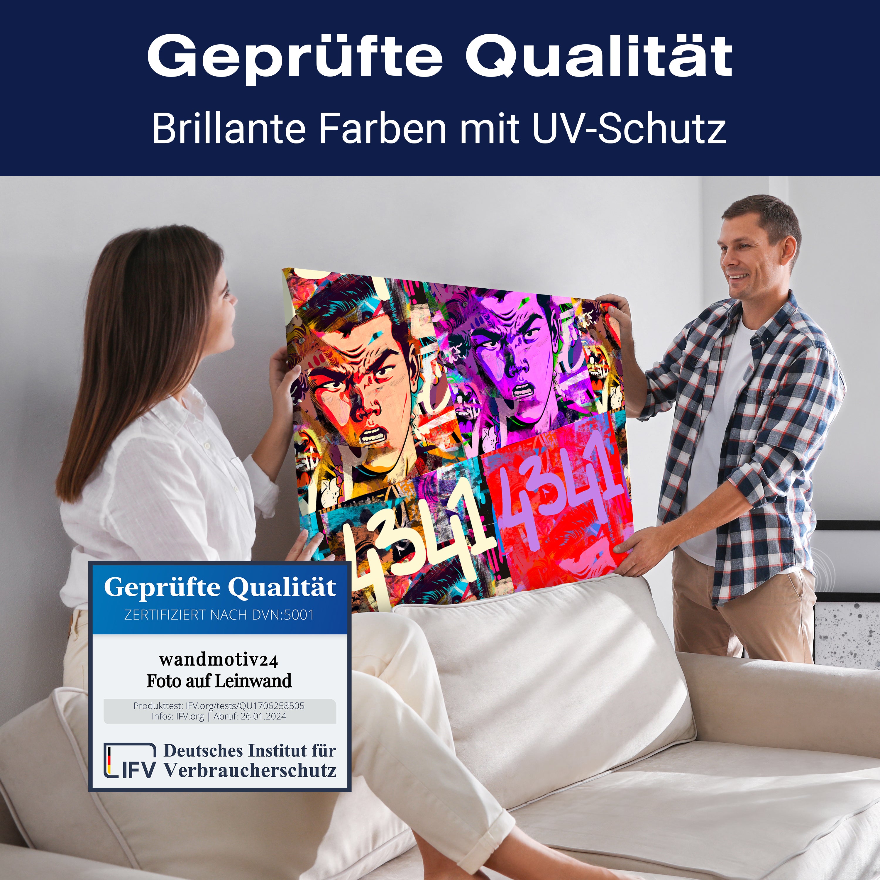Leinwandbild Pop Art Stil, Mann, Querformat M0608 kaufen - Bild 4 Leinwandbild Pop Art Stil, Mann, Querformat M0608 kaufen - Bild 4