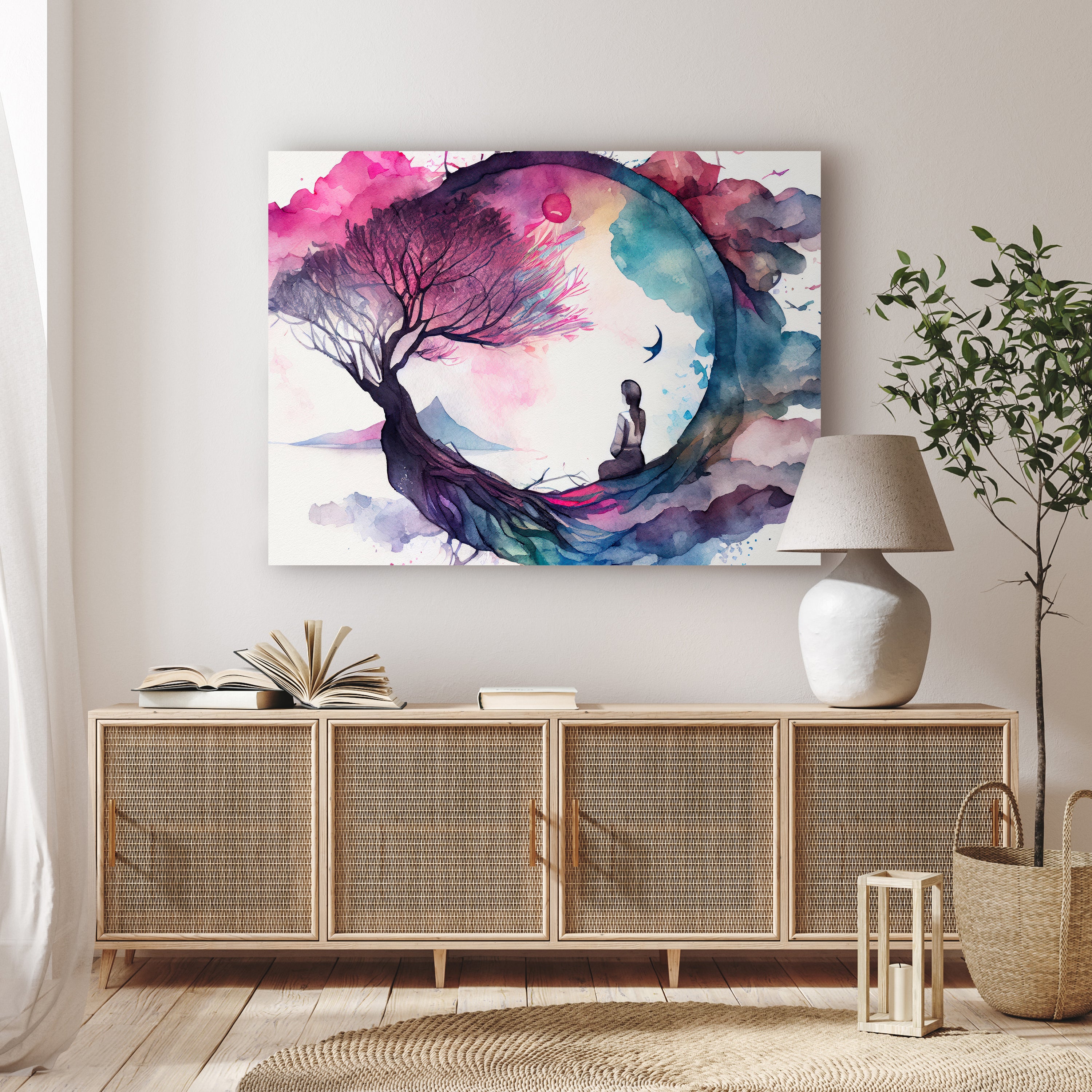 Leinwandbild Aquarell, Baum, Frau, Querformat M0624 kaufen - Bild 2 Leinwandbild Aquarell, Baum, Frau, Querformat M0624 kaufen - Bild 2