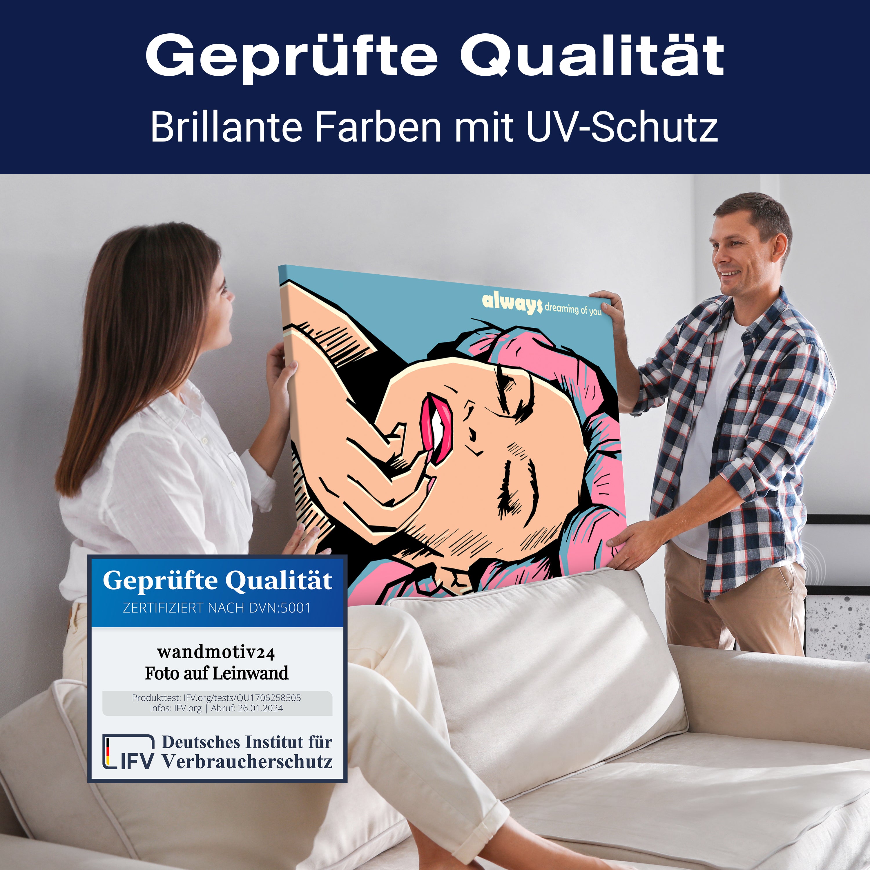 Leinwandbild Pop Art Stil, Frau, Querformat M0667 kaufen - Bild 4 Leinwandbild Pop Art Stil, Frau, Querformat M0667 kaufen - Bild 4