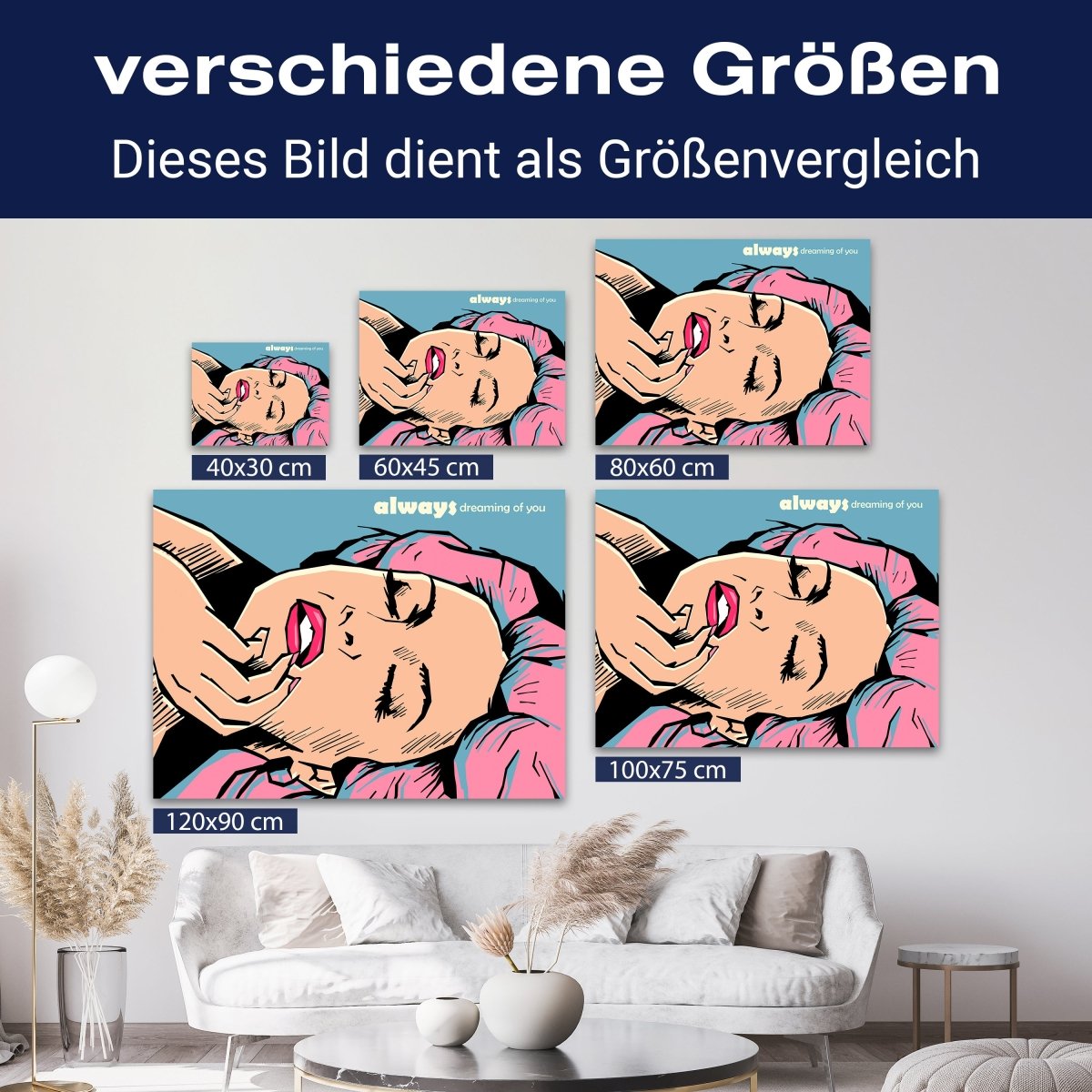 Leinwandbild Pop Art Stil, Frau, Querformat M0667 kaufen - Bild 8 Leinwandbild Pop Art Stil, Frau, Querformat M0667 kaufen - Bild 8