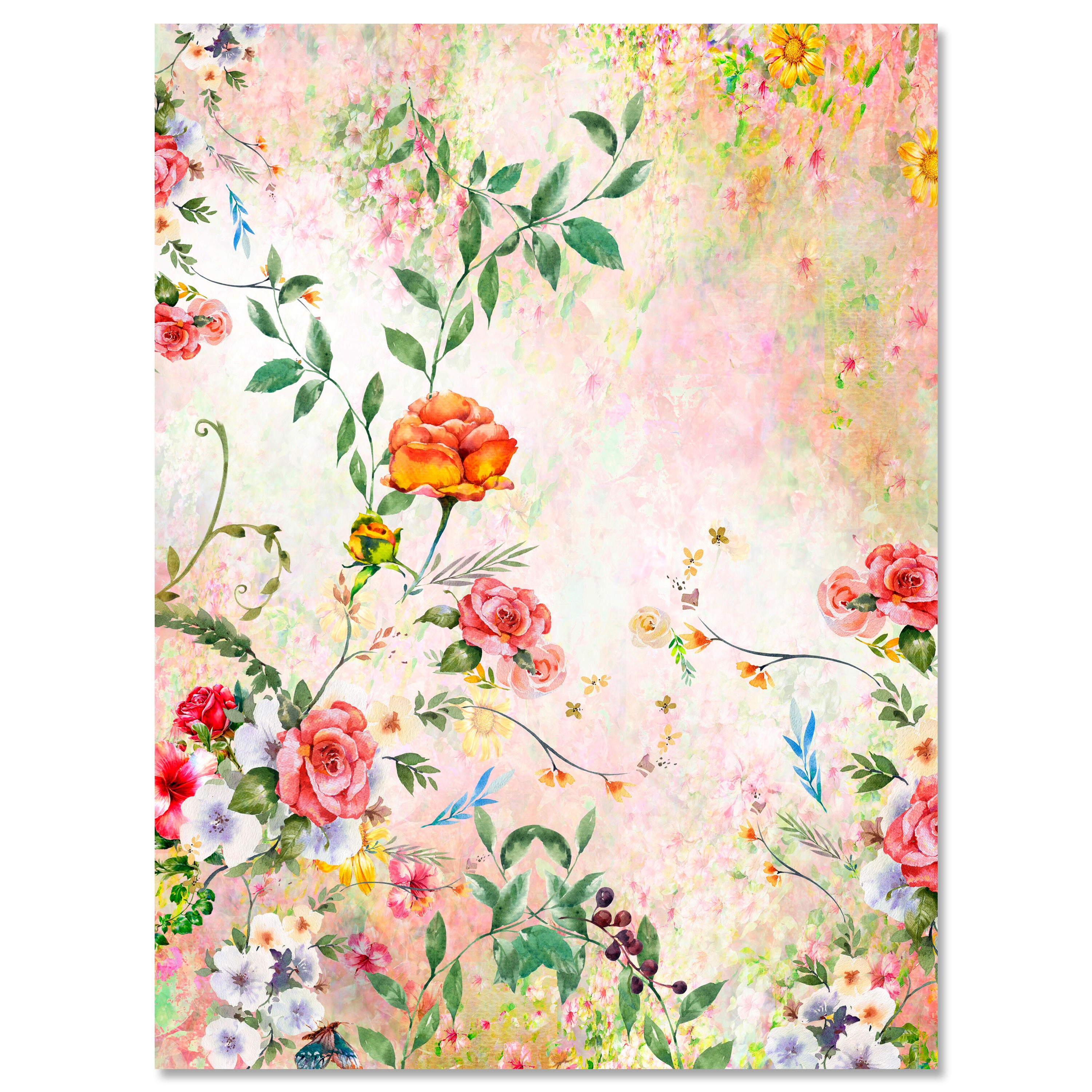 Leinwandbild Malerei, Blumen, Vintage, Hochformat M0676 kaufen - Bild 1 Leinwandbild Malerei, Blumen, Vintage, Hochformat M0676 kaufen - Bild 1