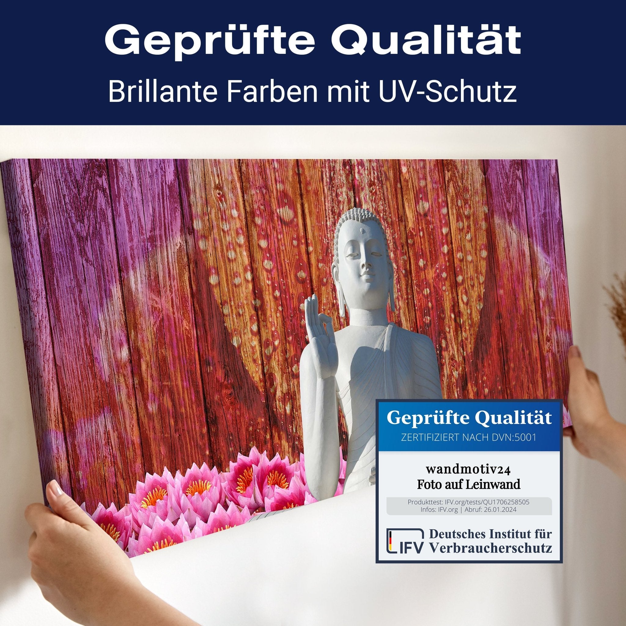 Leinwandbild Weiß Sitzende Buddha-Statue M0688 kaufen - Bild 4 Leinwandbild Weiß Sitzende Buddha-Statue M0688 kaufen - Bild 4