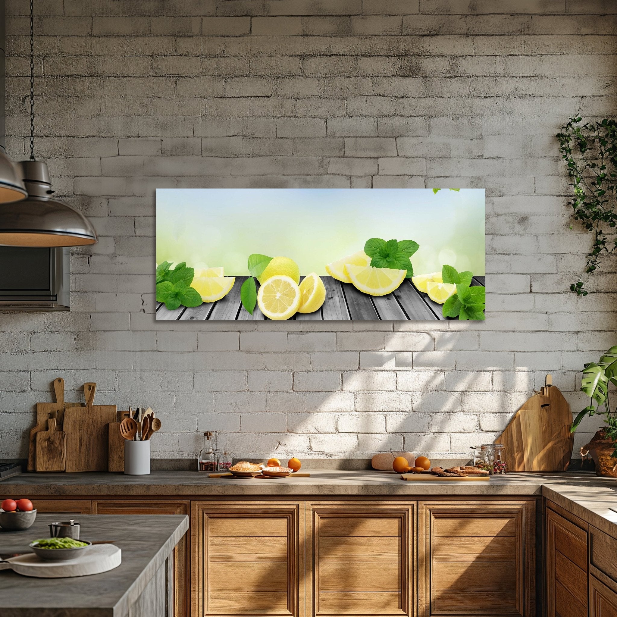 Leinwandbild Zitronen Grünen Hintergrund M0701 kaufen - Bild 2 Leinwandbild Zitronen Grünen Hintergrund M0701 kaufen - Bild 2