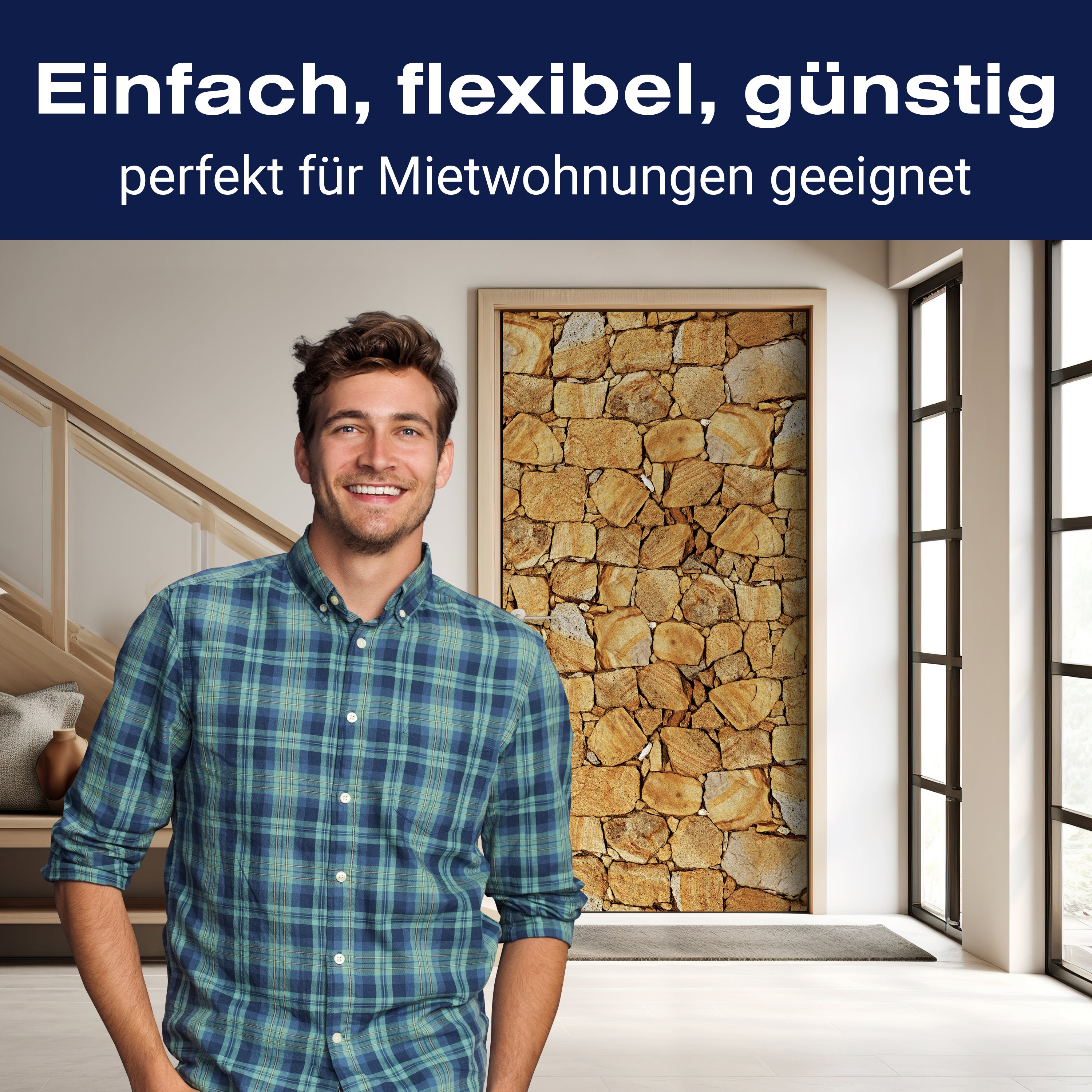 Türtapete Steinmauer M0707 - Bild 3 Türtapete Steinmauer M0707 - Bild 3