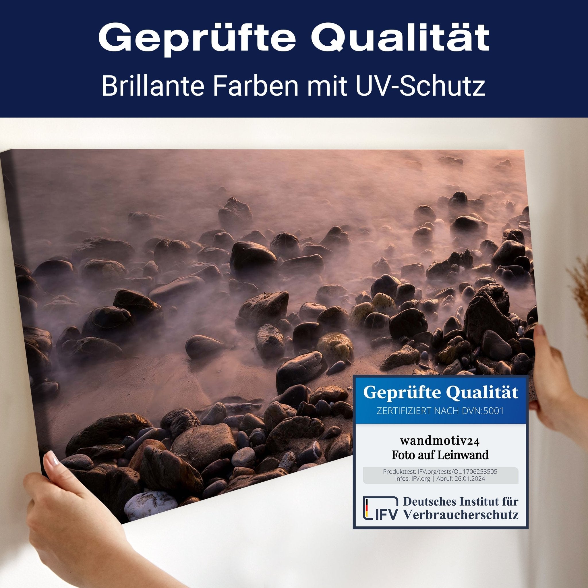 Leinwandbild Steine und Nebelwasser M0710 kaufen - Bild 4 Leinwandbild Steine und Nebelwasser M0710 kaufen - Bild 4