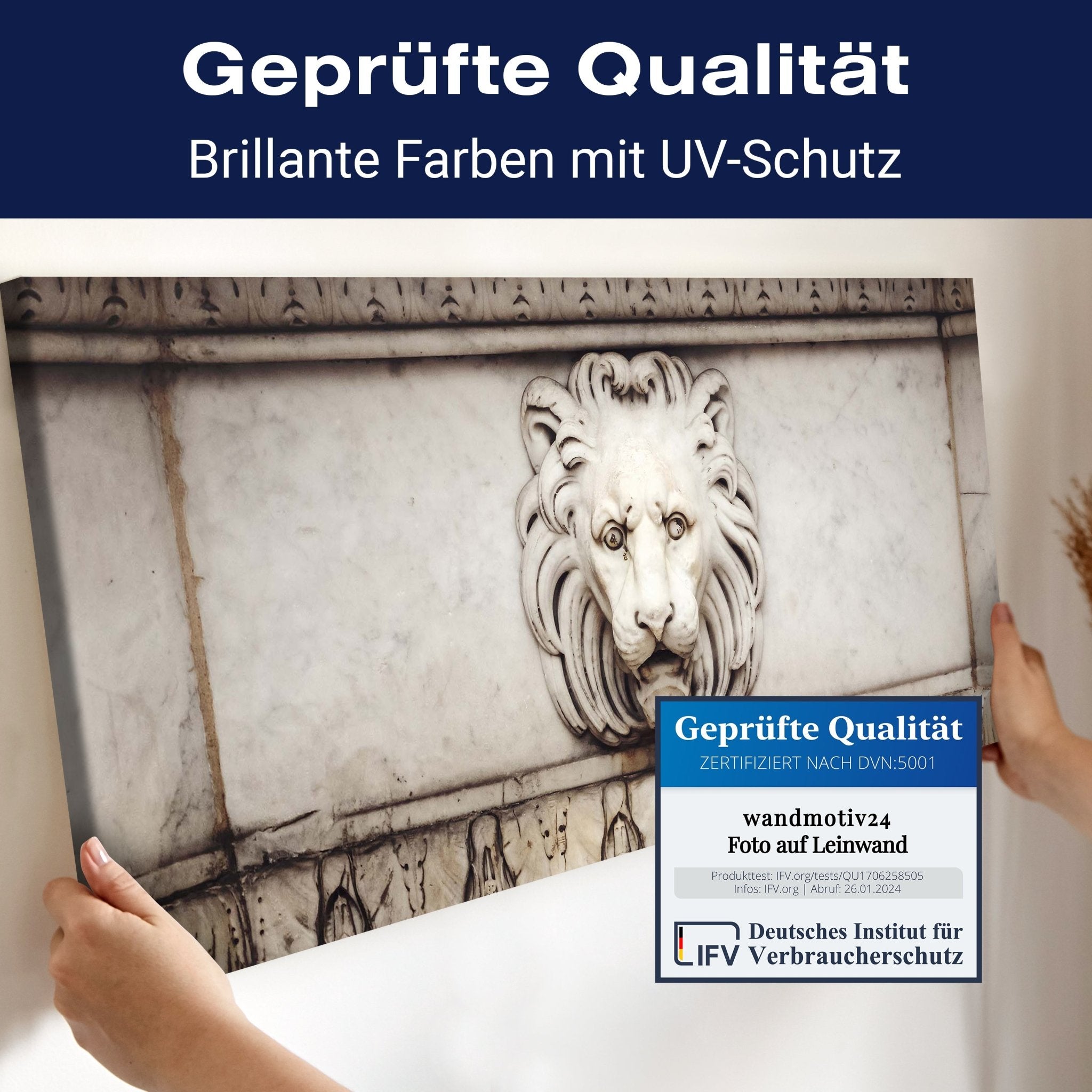 Leinwandbild Alte Marmor Löwenkopf M0713 kaufen - Bild 4 Leinwandbild Alte Marmor Löwenkopf M0713 kaufen - Bild 4