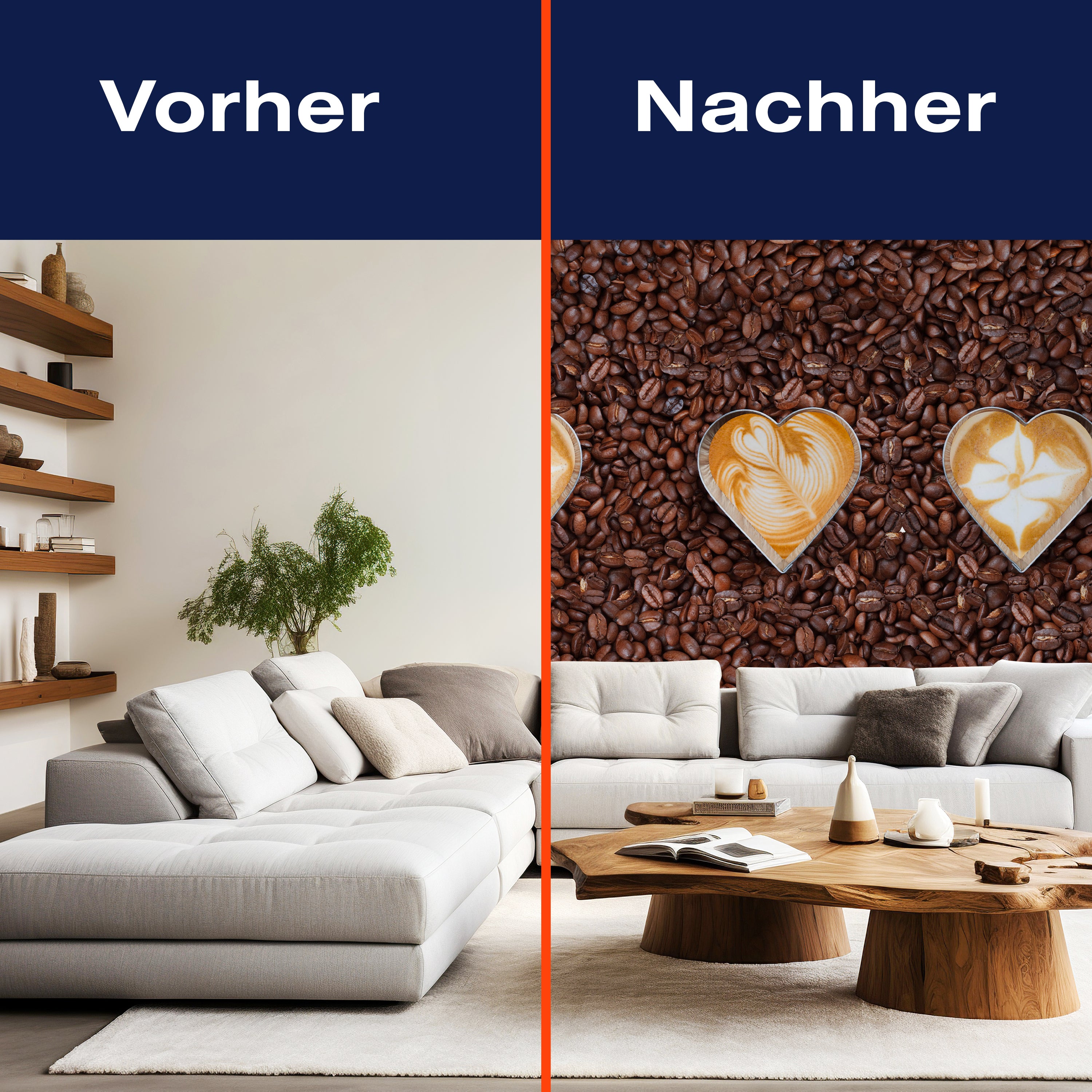 Fototapete Kaffeebohnen und Kaffeeherzen M0731 - Bild 9 Fototapete Kaffeebohnen und Kaffeeherzen M0731 - Bild 9