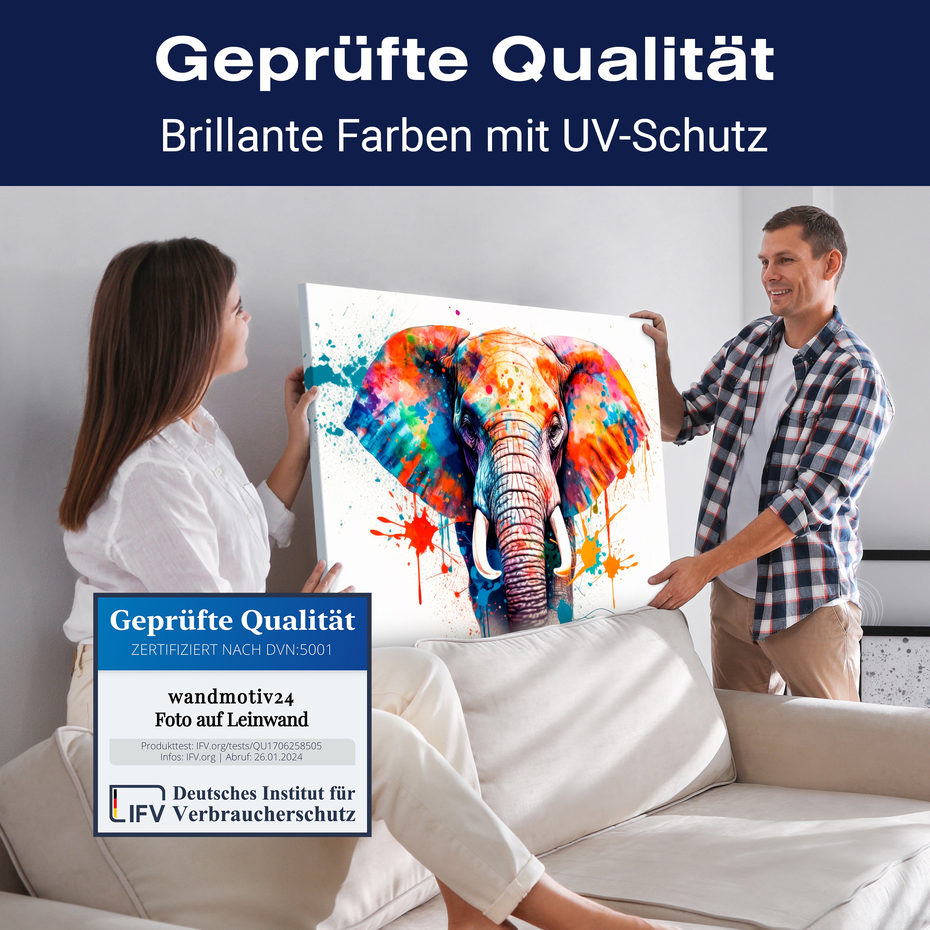 Leinwandbild Malerei, Elefant M0739 kaufen - Bild 4 Leinwandbild Malerei, Elefant M0739 kaufen - Bild 4