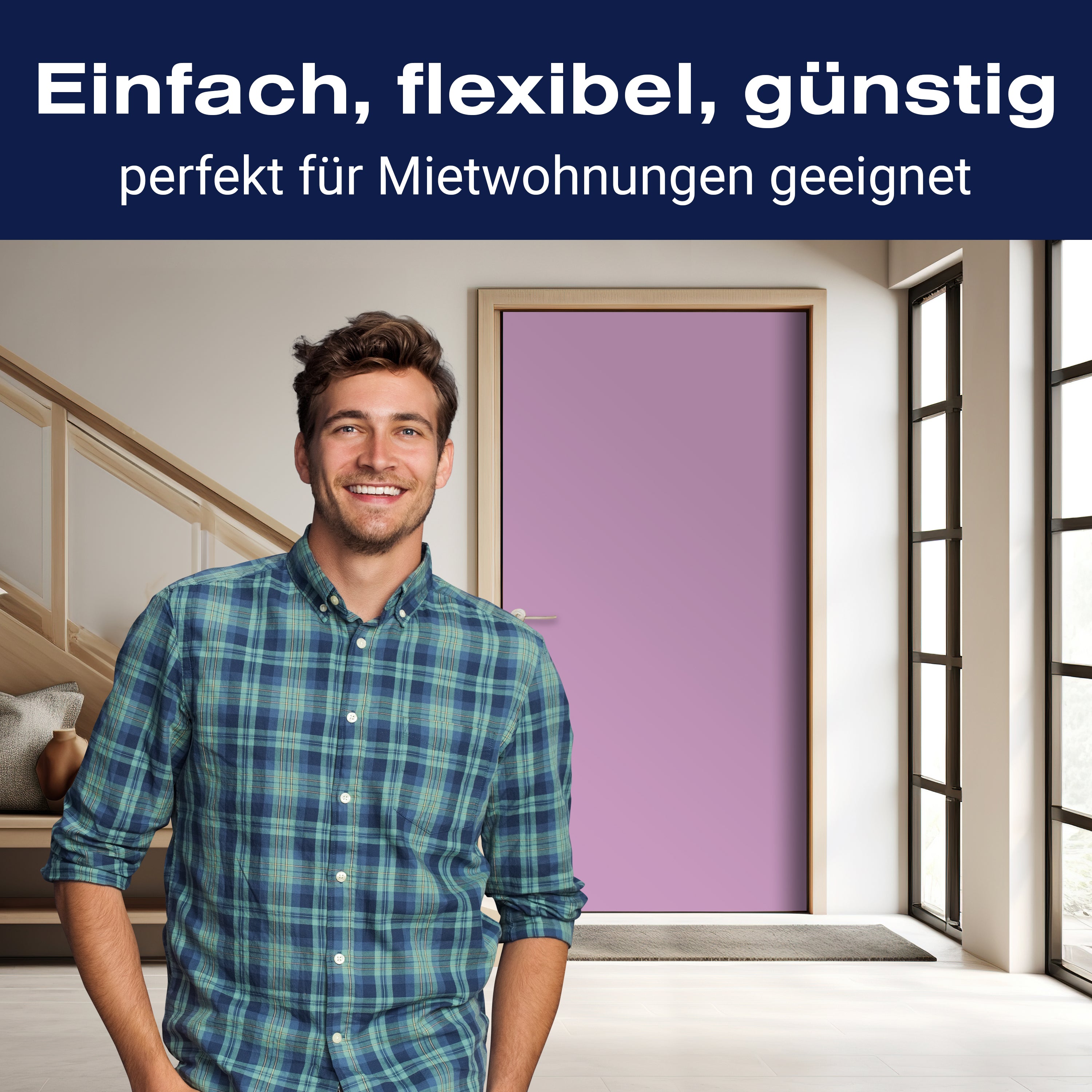 Türtapete einfarbig Flieder M0742 - Bild 3 Türtapete einfarbig Flieder M0742 - Bild 3