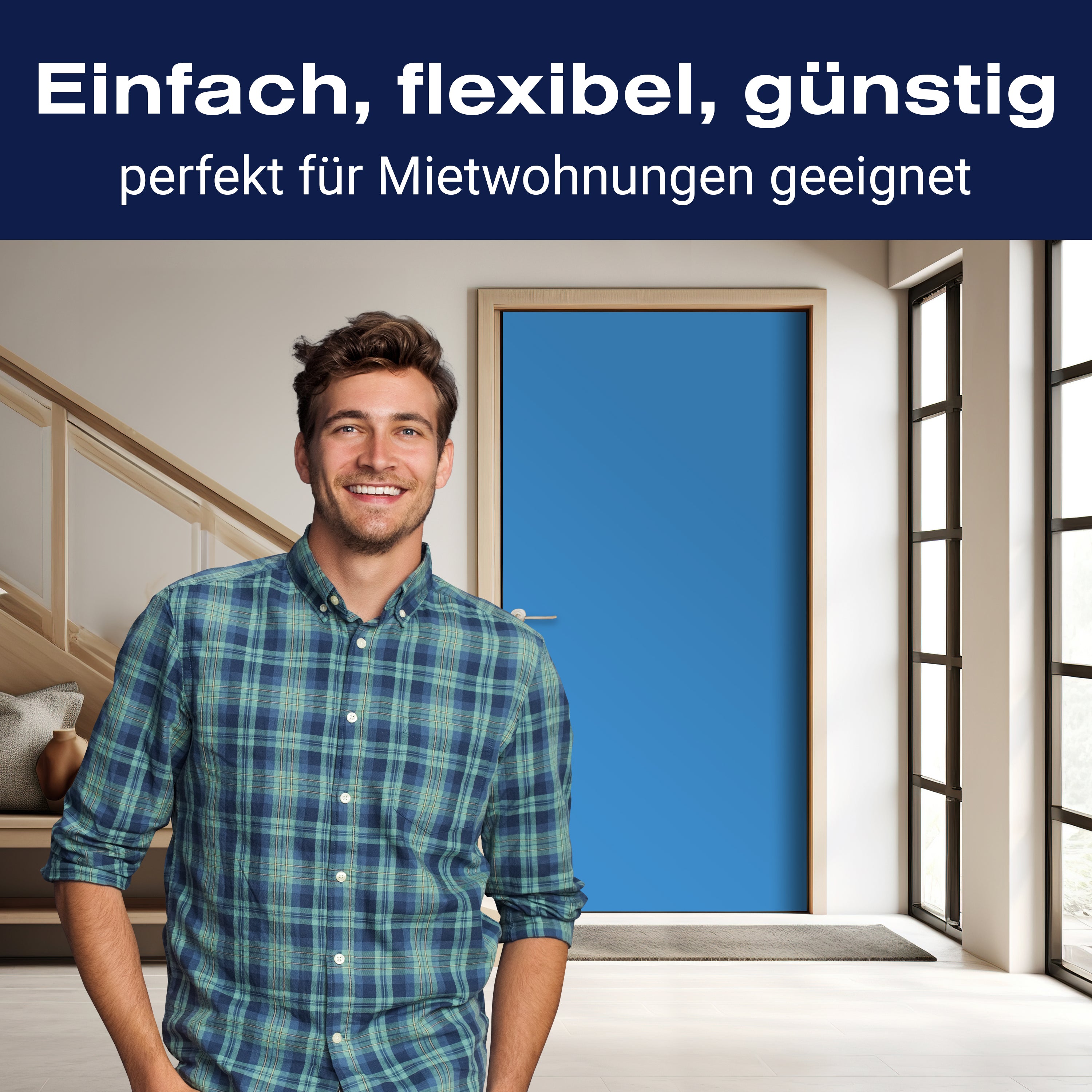 Türtapete einfarbig Hellblau M0744 - Bild 3 Türtapete einfarbig Hellblau M0744 - Bild 3