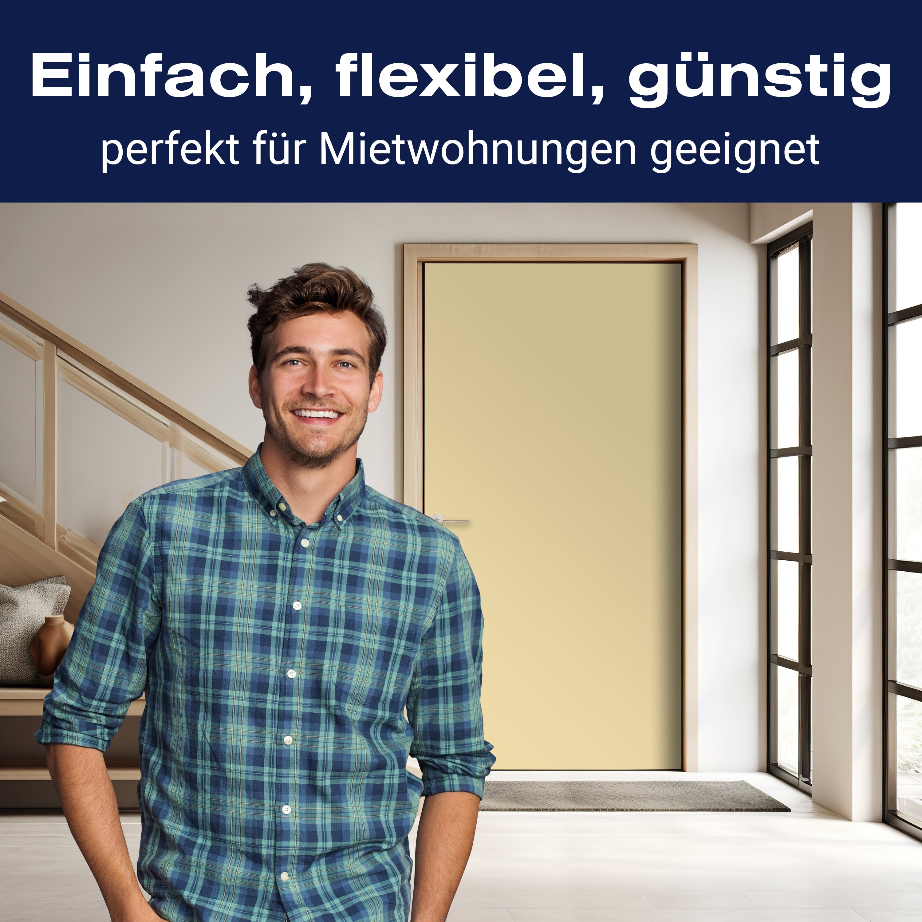 Türtapete einfarbig Creame M0750 - Bild 3 Türtapete einfarbig Creame M0750 - Bild 3