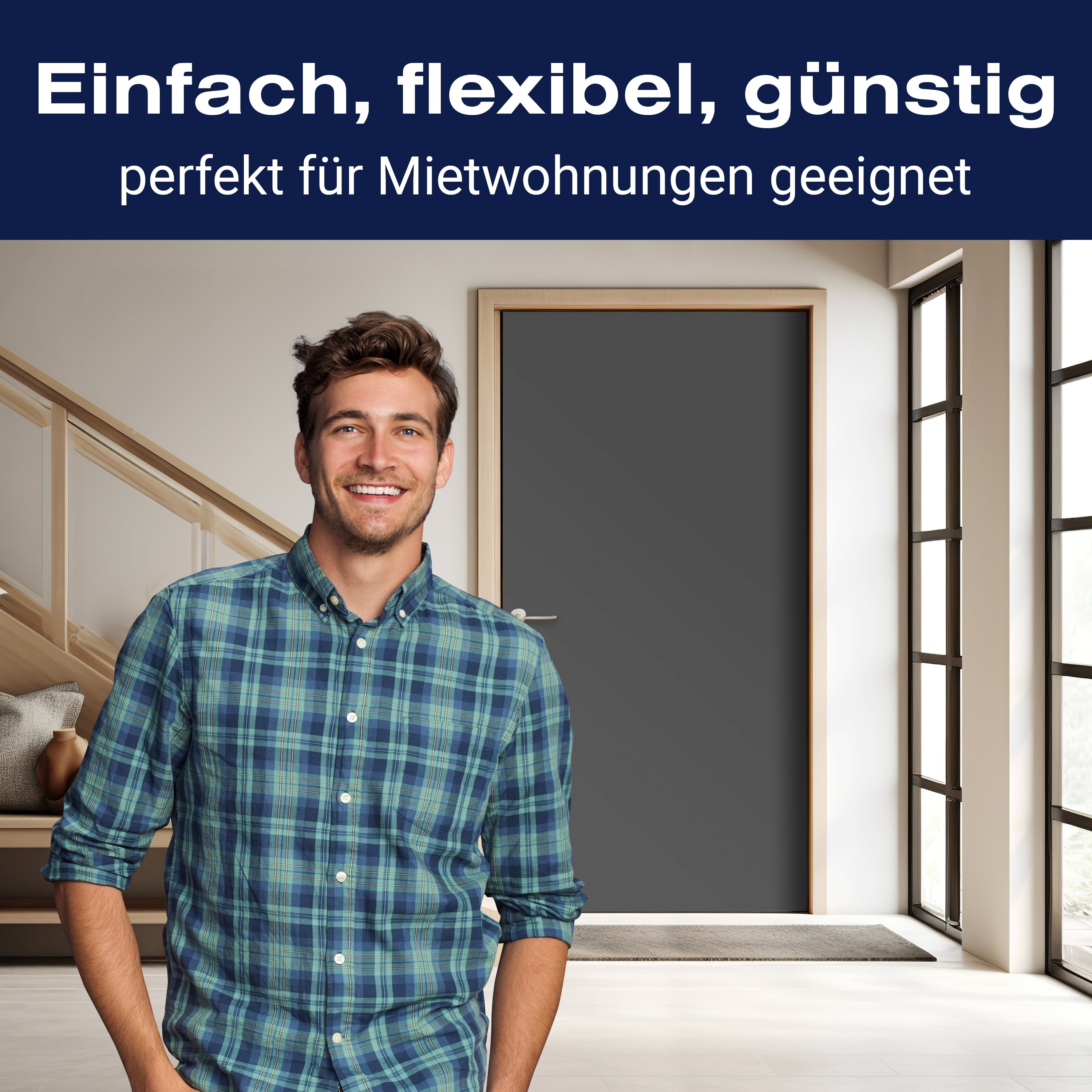 Türtapete einfarbig Dunkelgrau M0753 - Bild 3 Türtapete einfarbig Dunkelgrau M0753 - Bild 3