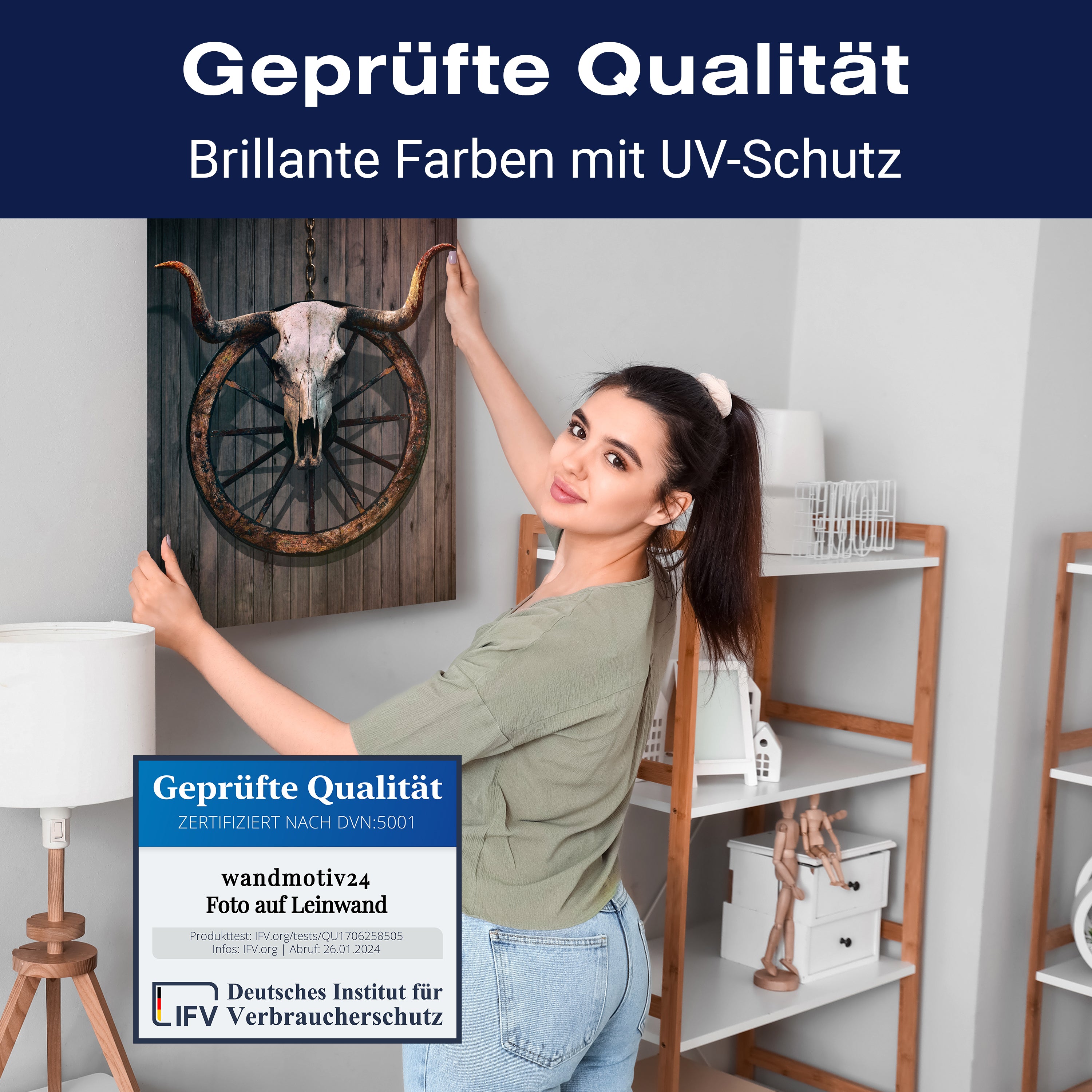 Leinwandbild Vintage, Stier Totenkopf, Hochformat M0756 kaufen - Bild 4 Leinwandbild Vintage, Stier Totenkopf, Hochformat M0756 kaufen - Bild 4