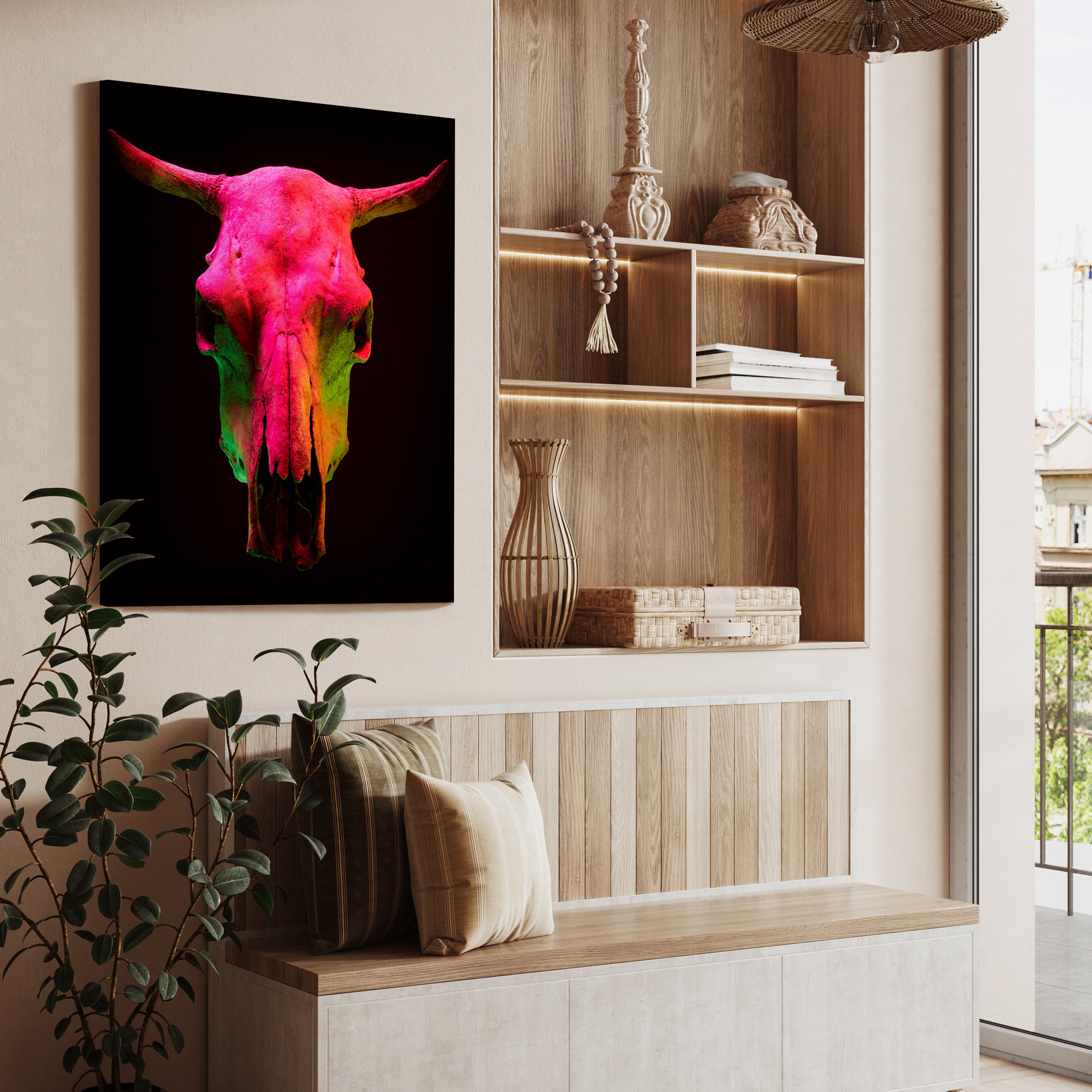 Leinwandbild Vintage, Stier Totenkopf, Hochformat M0758 kaufen - Bild 3 Leinwandbild Vintage, Stier Totenkopf, Hochformat M0758 kaufen - Bild 3