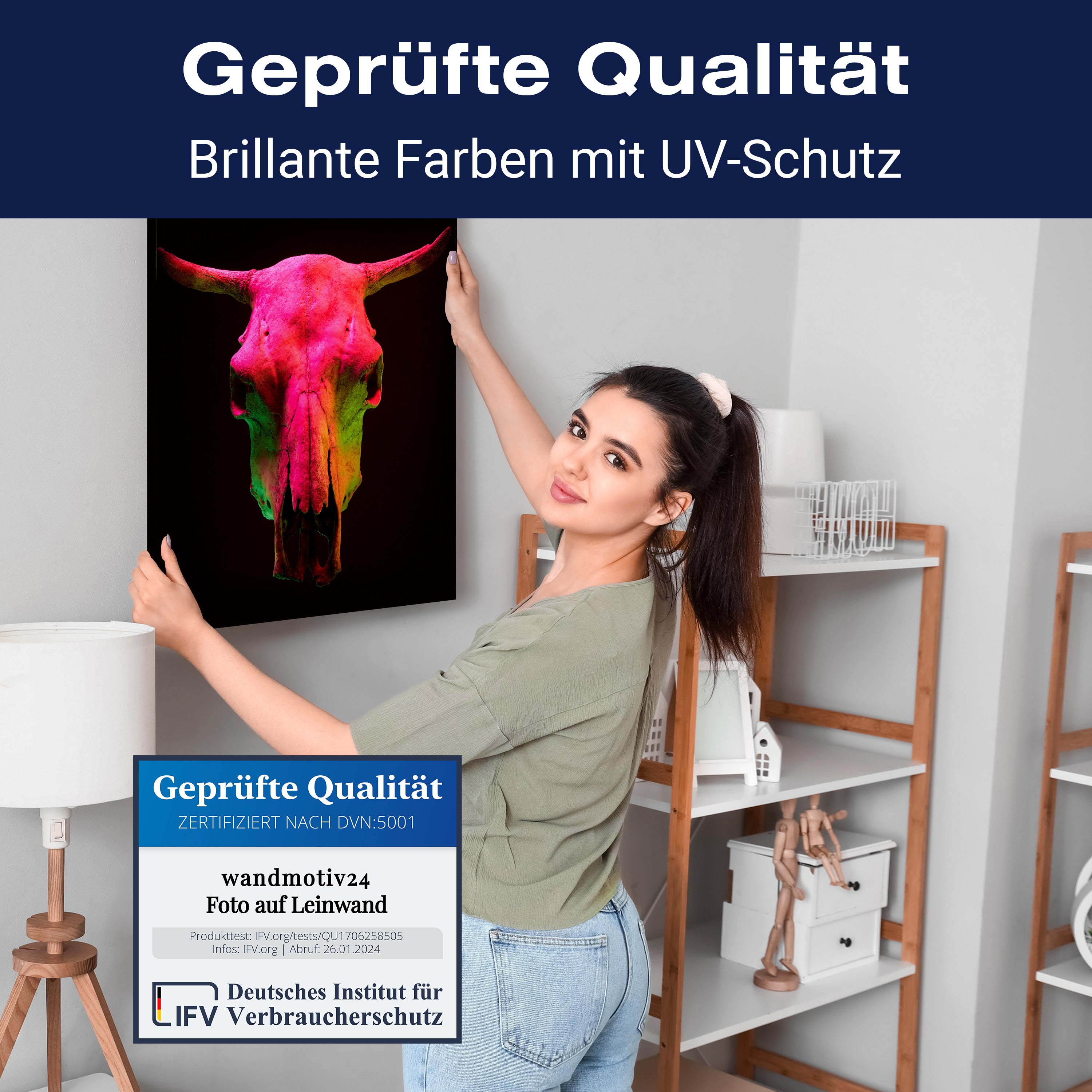 Leinwandbild Vintage, Stier Totenkopf, Hochformat M0758 kaufen - Bild 4 Leinwandbild Vintage, Stier Totenkopf, Hochformat M0758 kaufen - Bild 4