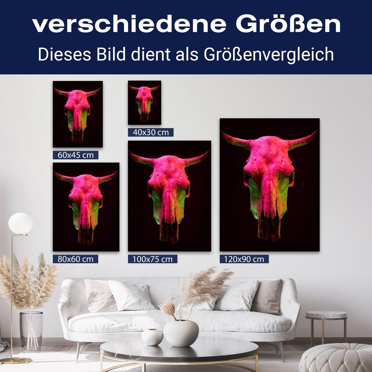 Leinwandbild Vintage, Stier Totenkopf, Hochformat M0758 kaufen - Bild 8 Leinwandbild Vintage, Stier Totenkopf, Hochformat M0758 kaufen - Bild 8