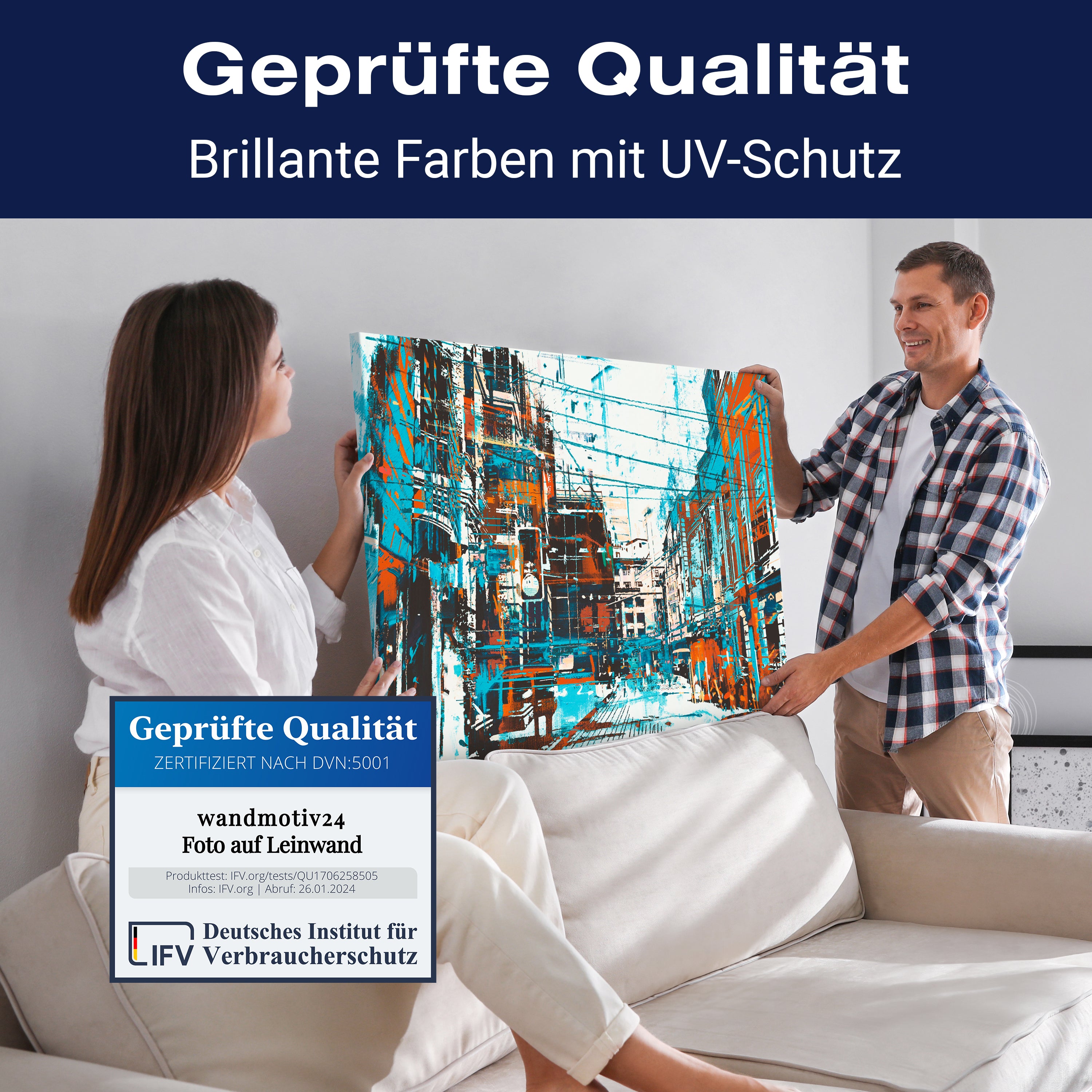 Leinwandbild Kunst und Gemälde, Stadt Abstrakt, Querformat M0763 kaufen - Bild 4 Leinwandbild Kunst und Gemälde, Stadt Abstrakt, Querformat M0763 kaufen - Bild 4