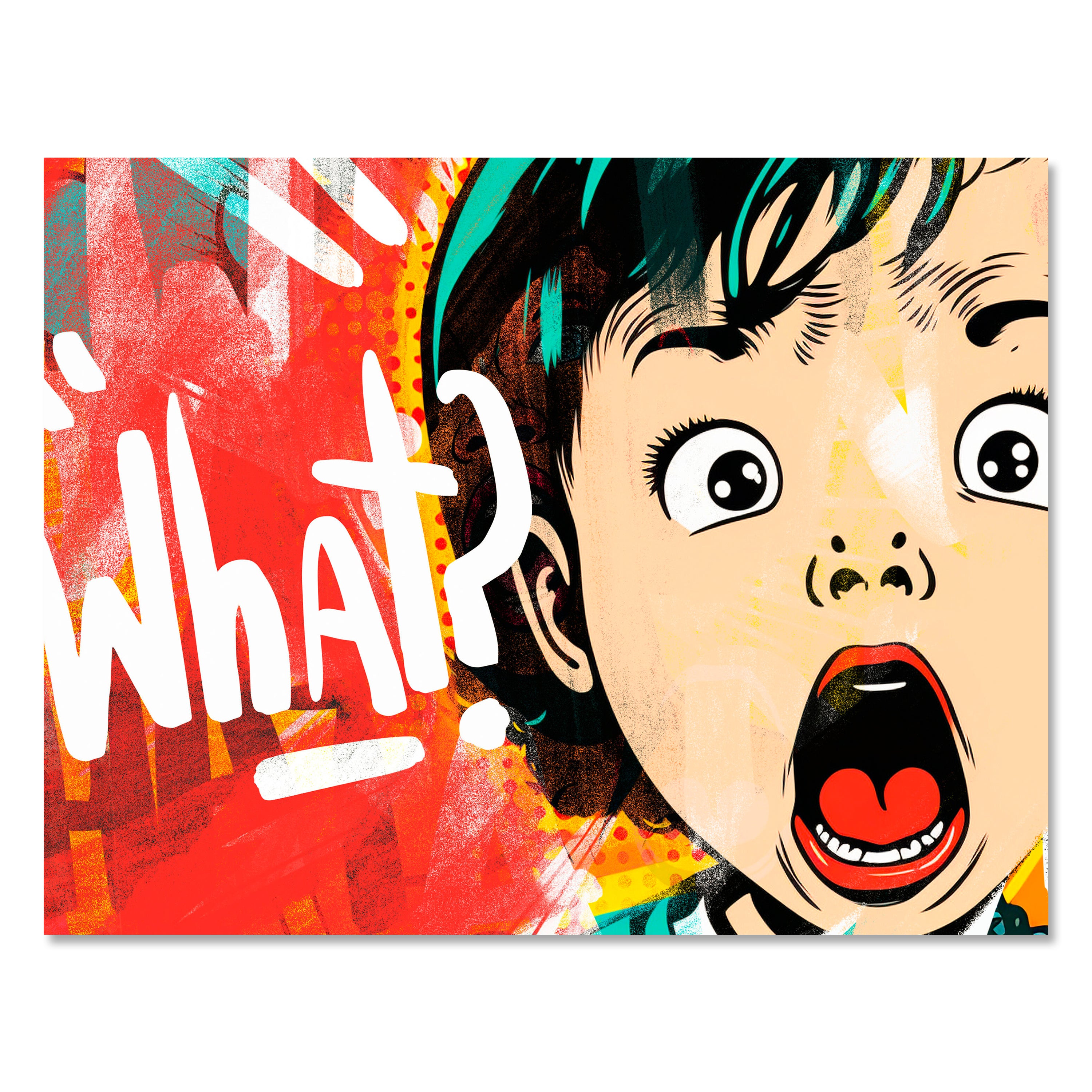 Leinwandbild Pop Art Stil, What, Querformat M0764 kaufen - Bild 1 Leinwandbild Pop Art Stil, What, Querformat M0764 kaufen - Bild 1