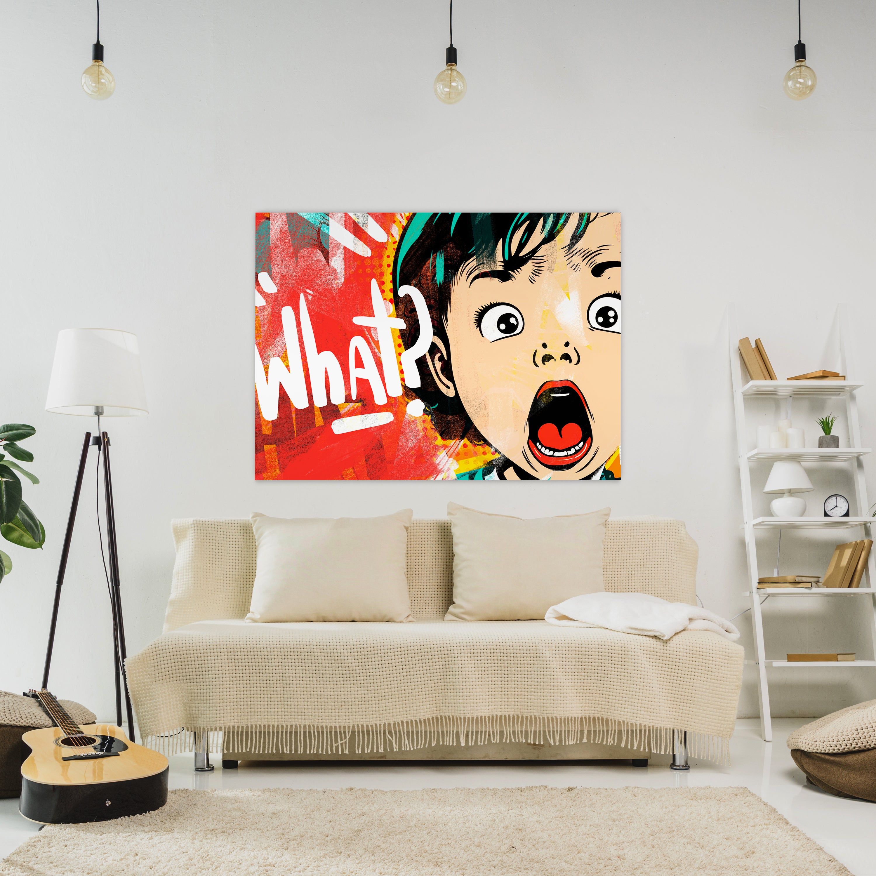 Leinwandbild Pop Art Stil, What, Querformat M0764 kaufen - Bild 2 Leinwandbild Pop Art Stil, What, Querformat M0764 kaufen - Bild 2