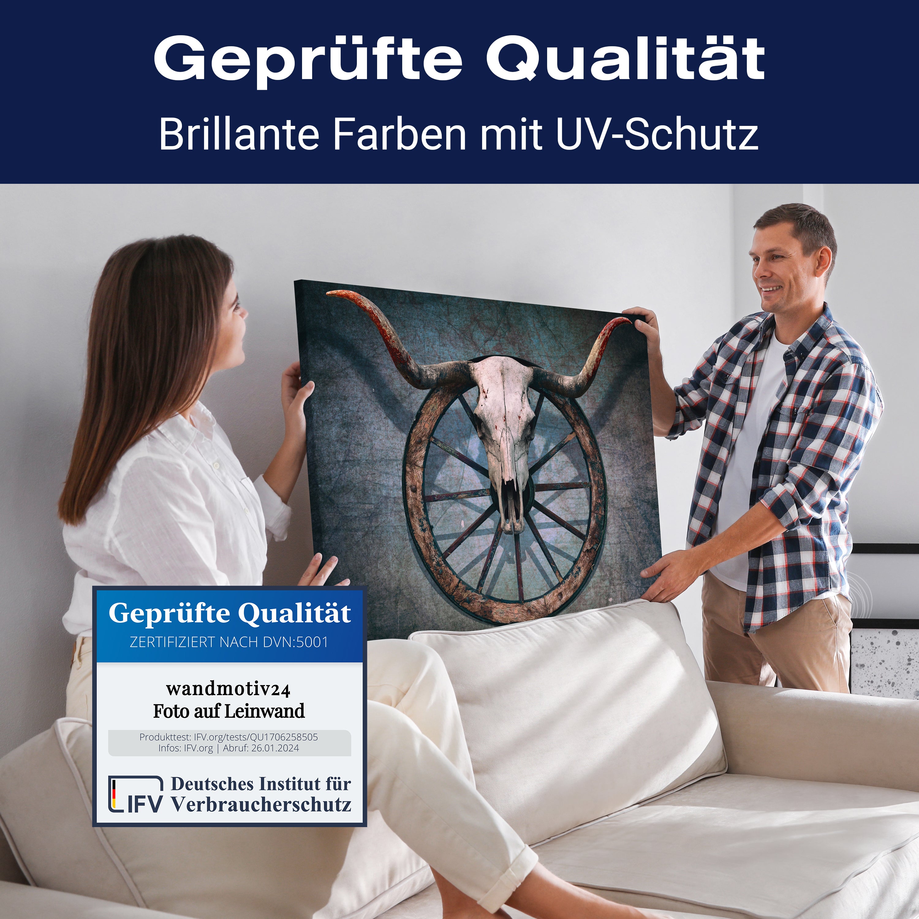 Leinwandbild Totenkopf, Schädel, Bulle, Querformat M0774 kaufen - Bild 4 Leinwandbild Totenkopf, Schädel, Bulle, Querformat M0774 kaufen - Bild 4