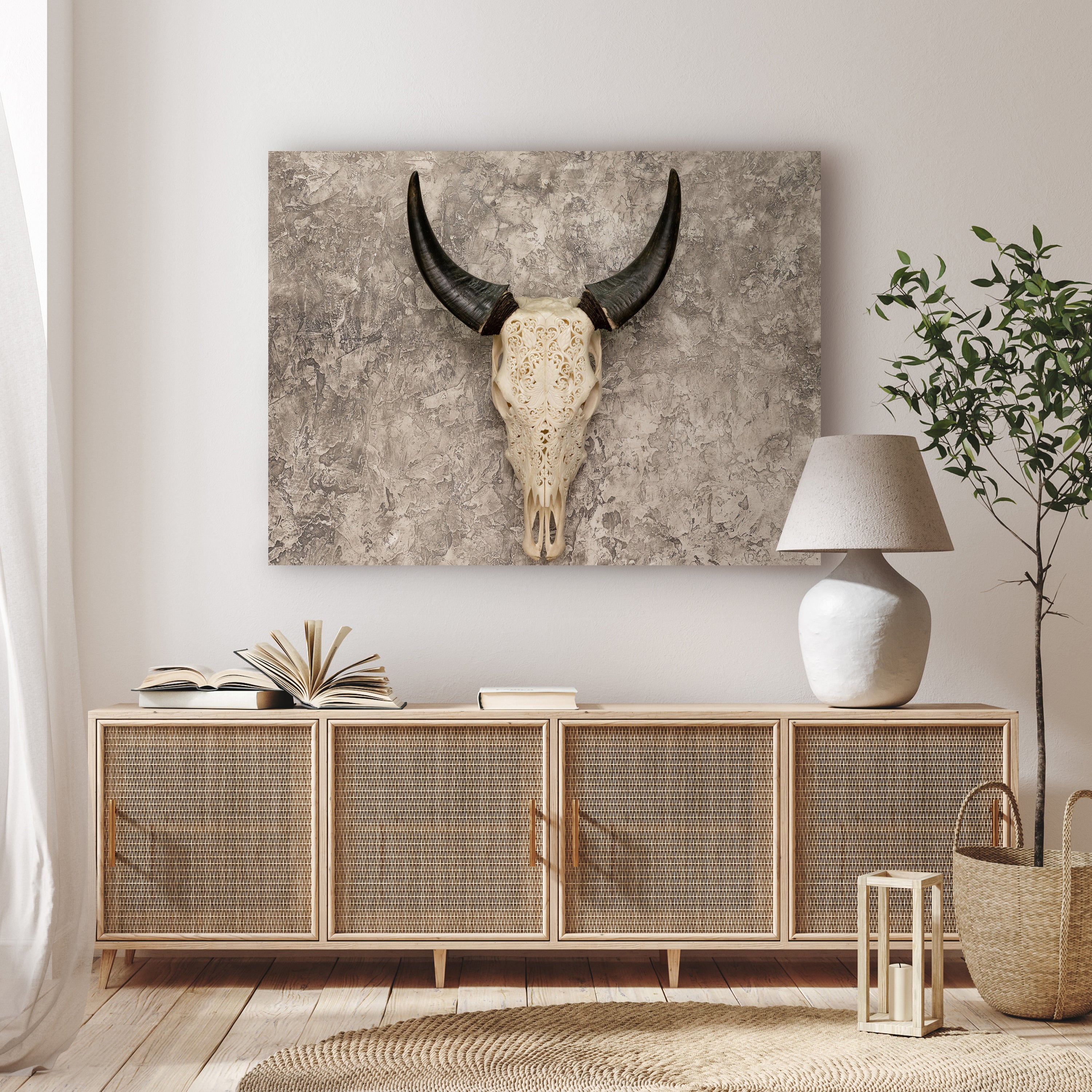 Leinwandbild Totenkopf, Schädel, Bulle, Querformat M0776 kaufen - Bild 2 Leinwandbild Totenkopf, Schädel, Bulle, Querformat M0776 kaufen - Bild 2