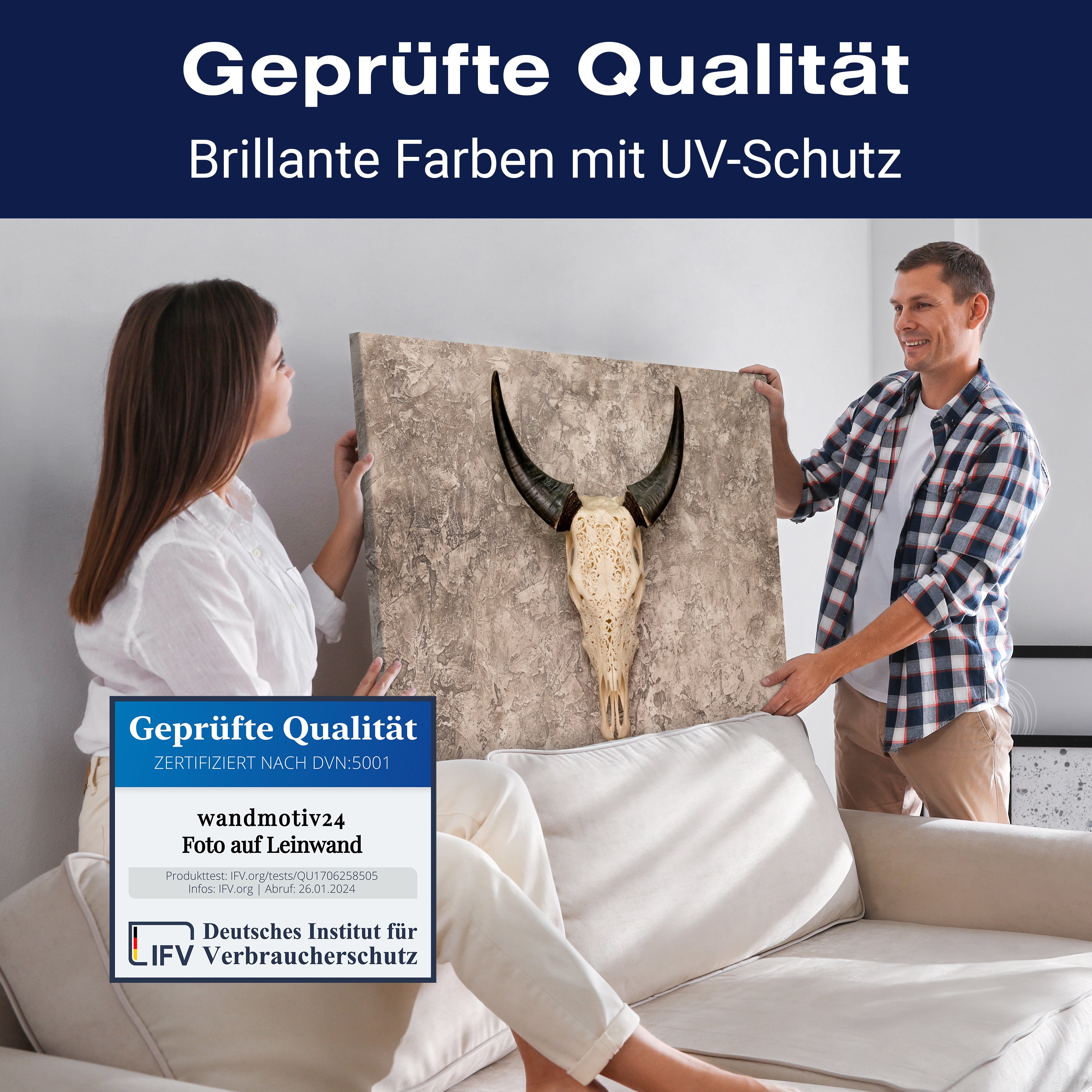 Leinwandbild Totenkopf, Schädel, Bulle, Querformat M0776 kaufen - Bild 4 Leinwandbild Totenkopf, Schädel, Bulle, Querformat M0776 kaufen - Bild 4