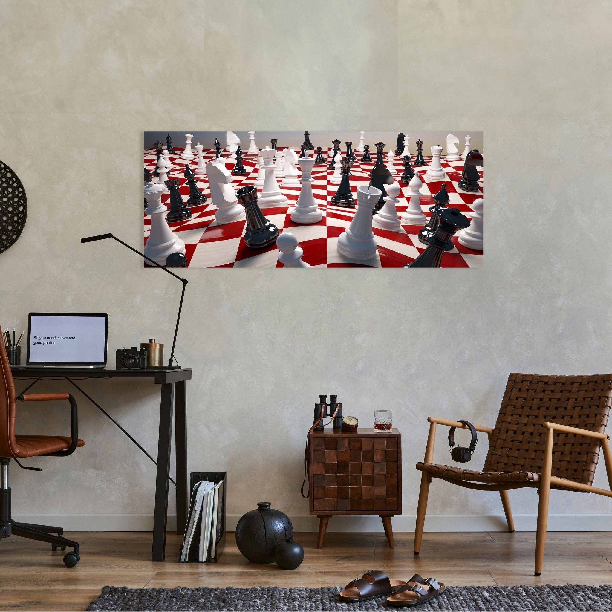Leinwandbild Schach auf einem winkenden Schachfeld M0779 kaufen - Bild 2 Leinwandbild Schach auf einem winkenden Schachfeld M0779 kaufen - Bild 2