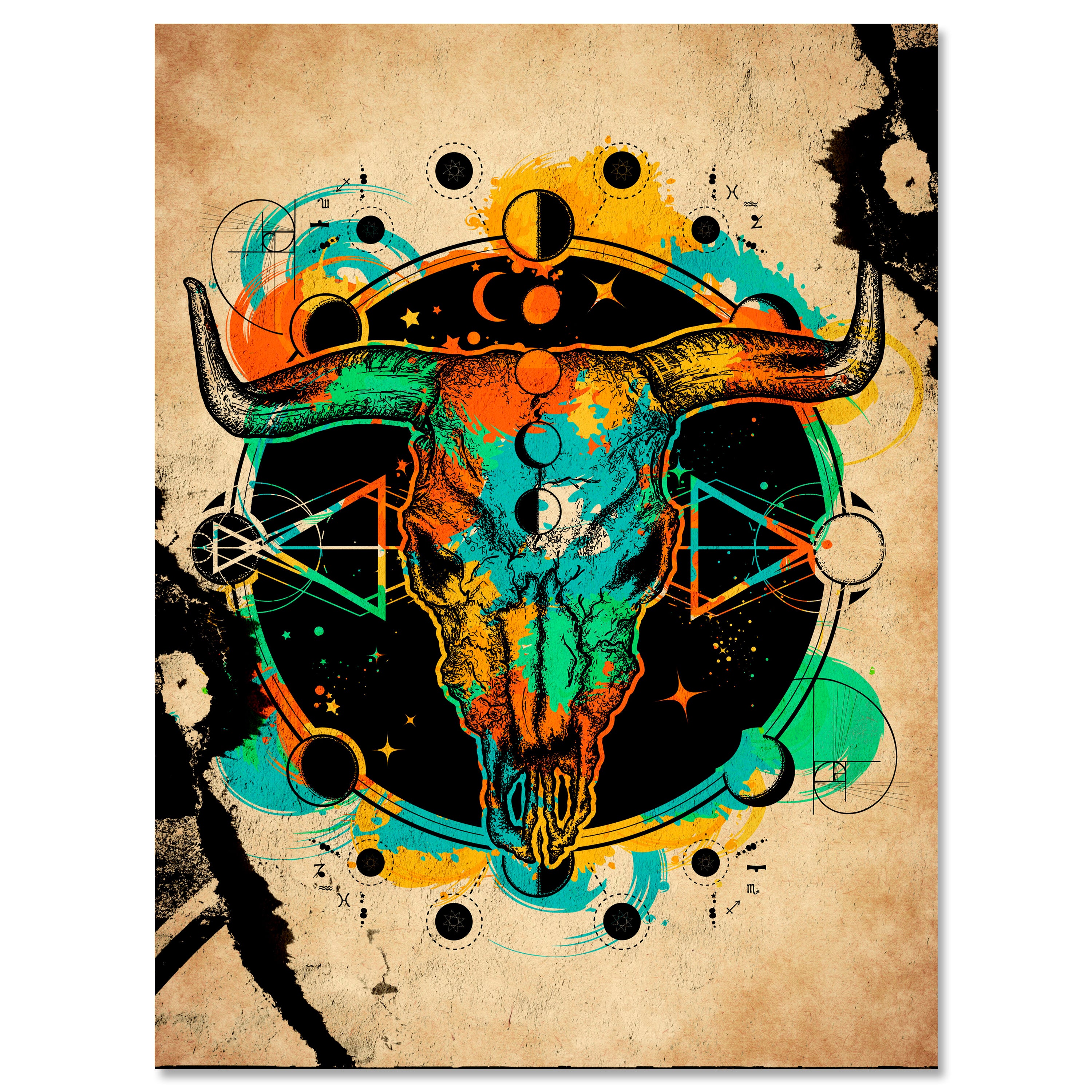 Leinwandbild Astrologie, Bulle, Schädel, Hochformat M0783 kaufen - Bild 1 Leinwandbild Astrologie, Bulle, Schädel, Hochformat M0783 kaufen - Bild 1