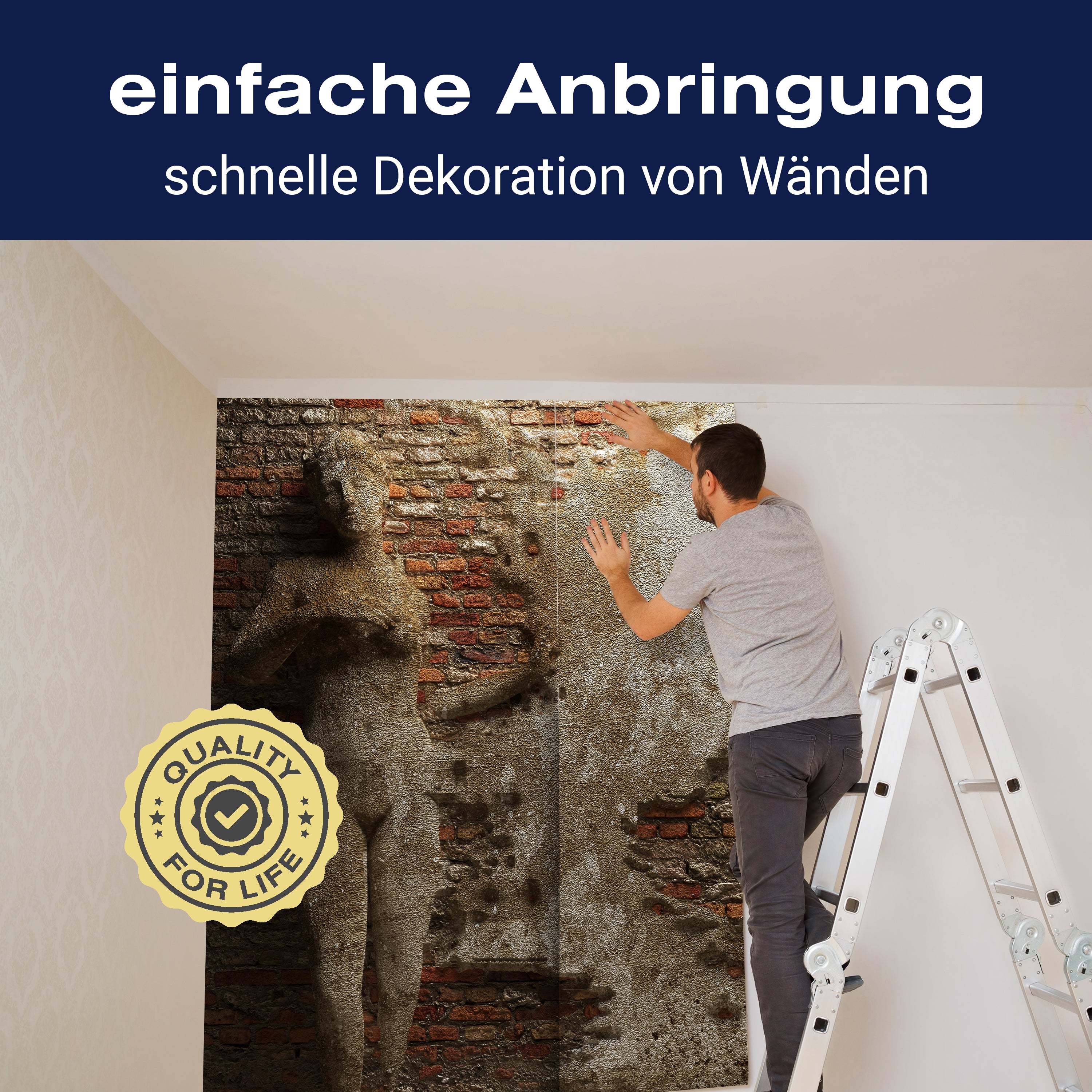 Fototapete Steinmauer Steinoptik Figuren M0785 - Bild 3 Fototapete Steinmauer Steinoptik Figuren M0785 - Bild 3