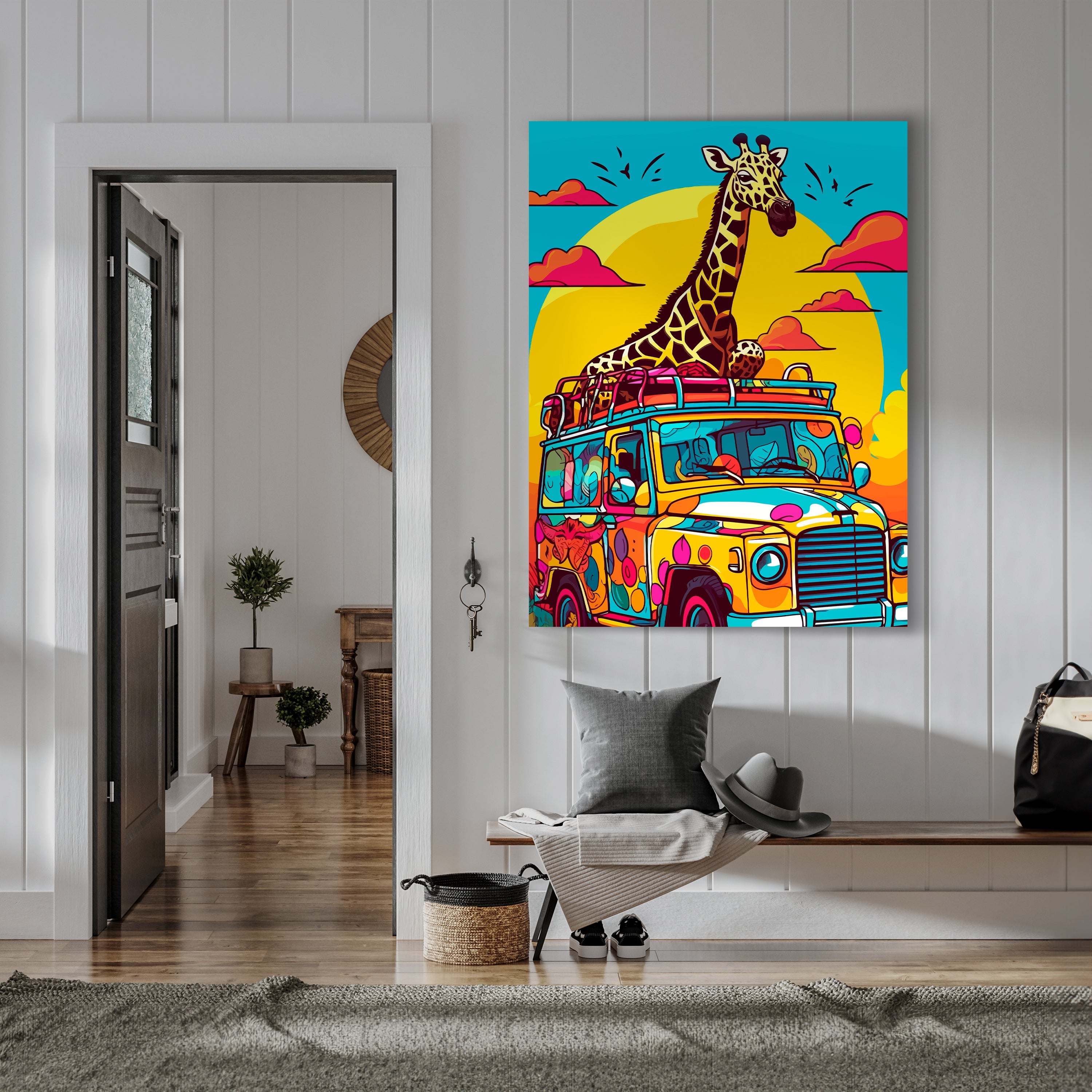 Leinwandbild Digital Art, Giraffe, Jeep, Safari, Hochformat M0789 kaufen - Bild 3 Leinwandbild Digital Art, Giraffe, Jeep, Safari, Hochformat M0789 kaufen - Bild 3