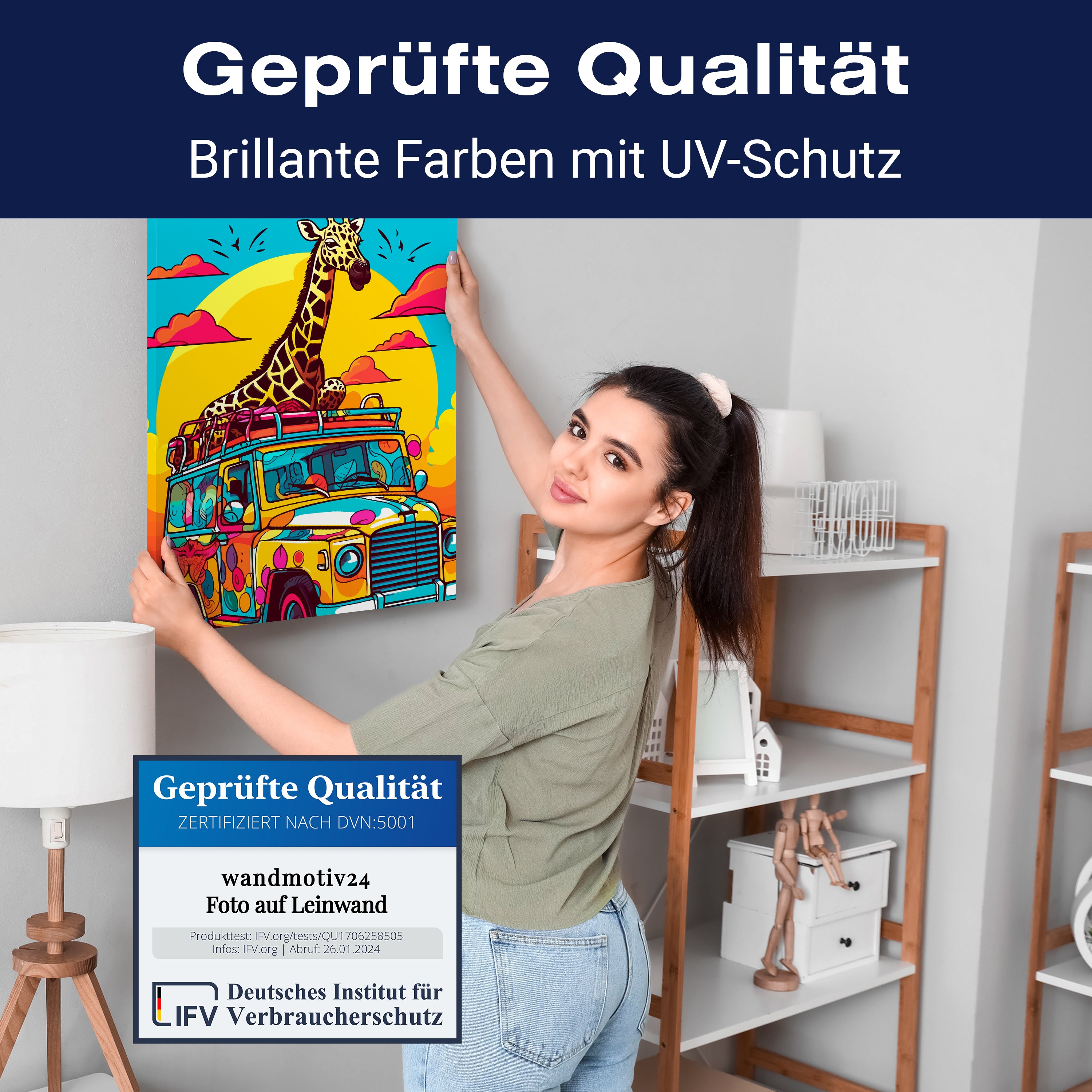 Leinwandbild Digital Art, Giraffe, Jeep, Safari, Hochformat M0789 kaufen - Bild 4 Leinwandbild Digital Art, Giraffe, Jeep, Safari, Hochformat M0789 kaufen - Bild 4