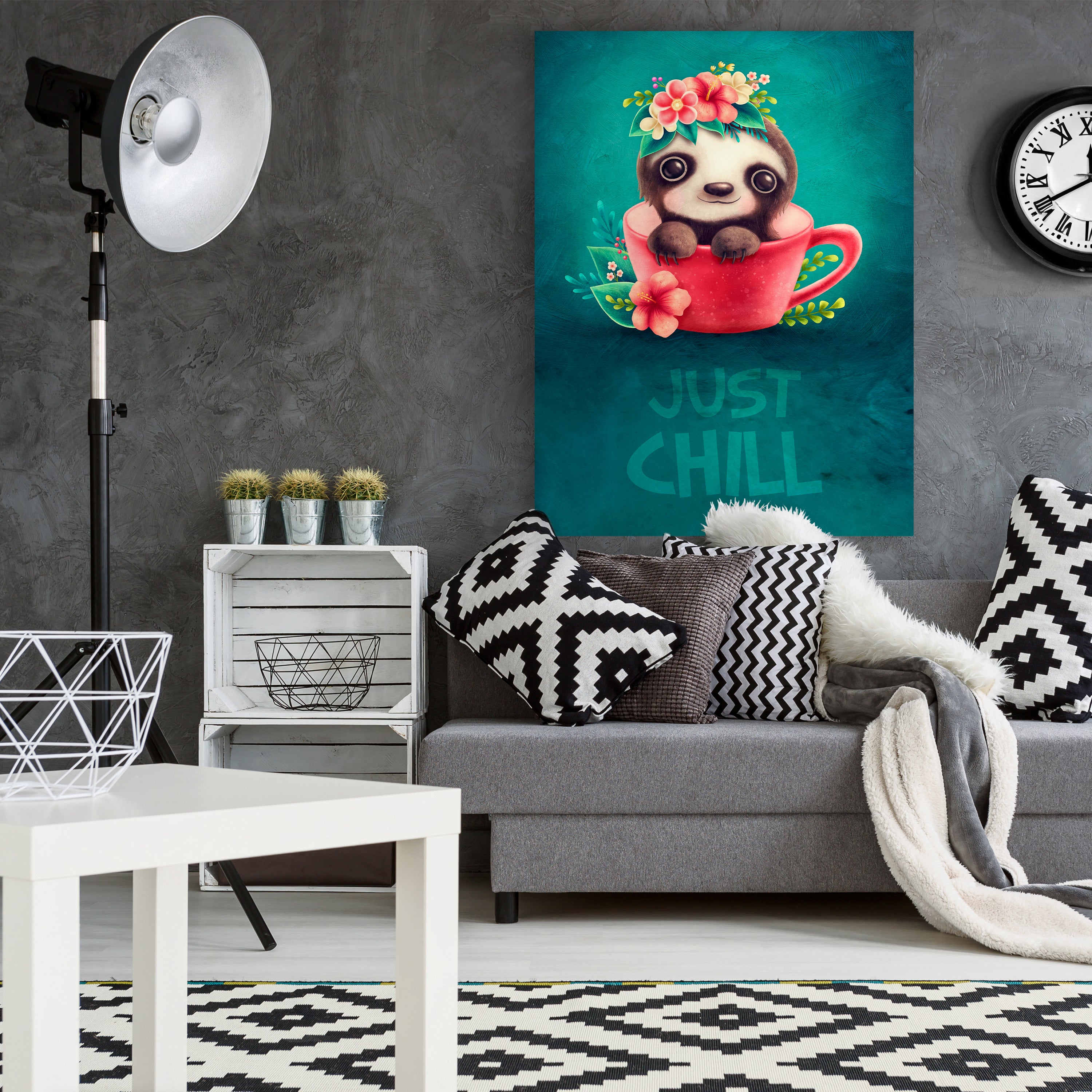 Leinwandbild Spruch Just Chill, Faultier, Hochformat M0792 kaufen - Bild 2 Leinwandbild Spruch Just Chill, Faultier, Hochformat M0792 kaufen - Bild 2