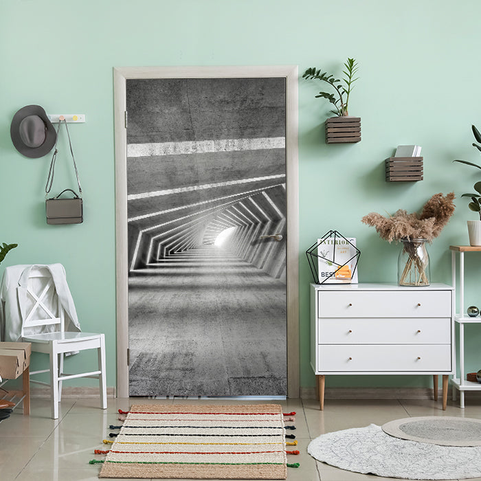 Türtapete beleuchteter Beton-Korridor M0794 - Bild 1 Türtapete beleuchteter Beton-Korridor M0794 - Bild 1