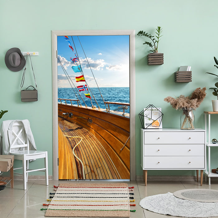 Türtapete Yacht im Meer an sonnigen Tag M0795 - Bild 1 Türtapete Yacht im Meer an sonnigen Tag M0795 - Bild 1
