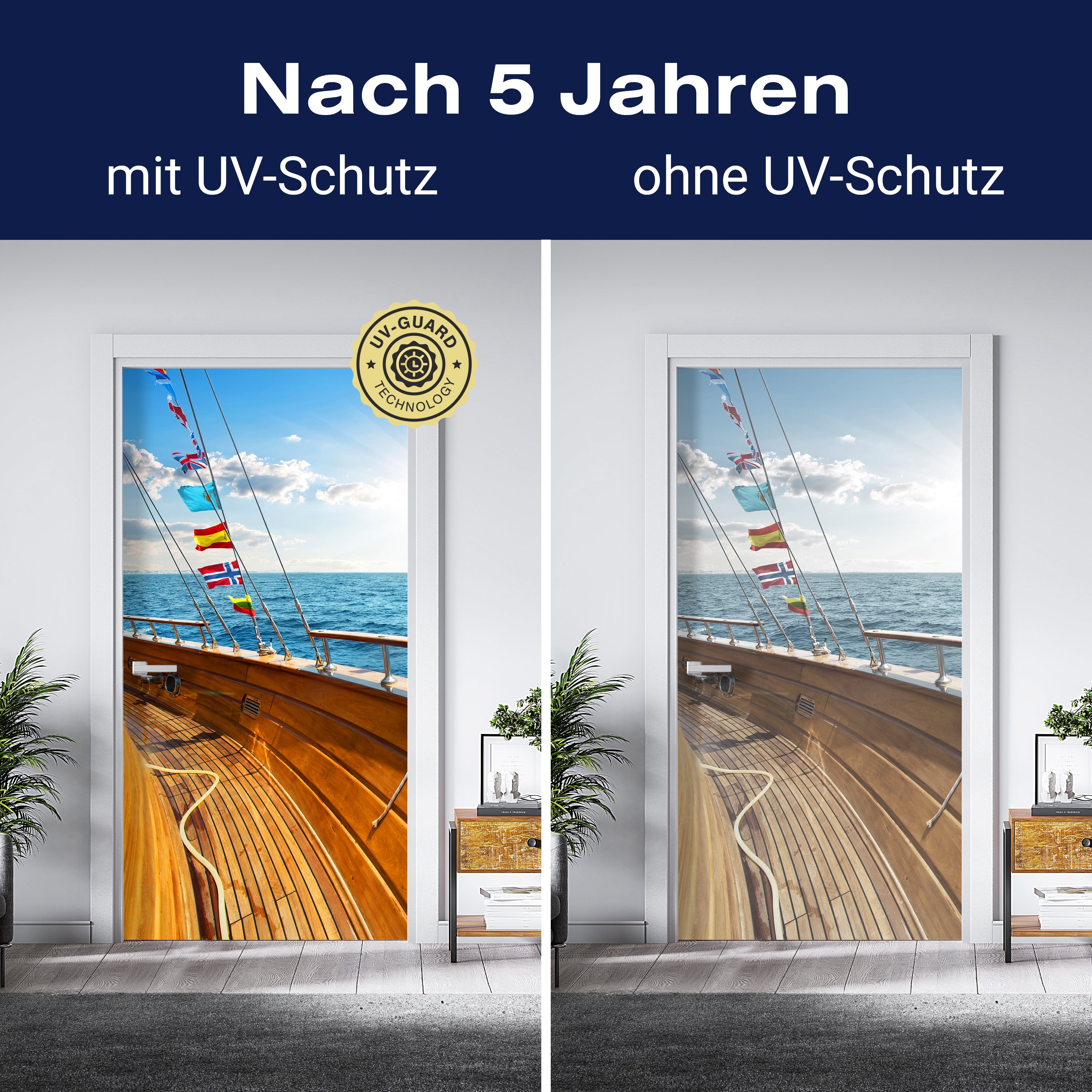 Türtapete Yacht im Meer an sonnigen Tag M0795 - Bild 4 Türtapete Yacht im Meer an sonnigen Tag M0795 - Bild 4