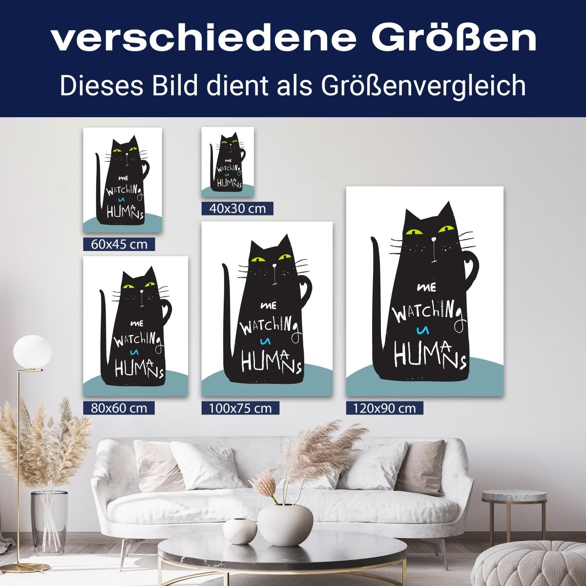 Leinwandbild Katze, Spruch, Watching Humans M0803 kaufen - Bild 8 Leinwandbild Katze, Spruch, Watching Humans M0803 kaufen - Bild 8
