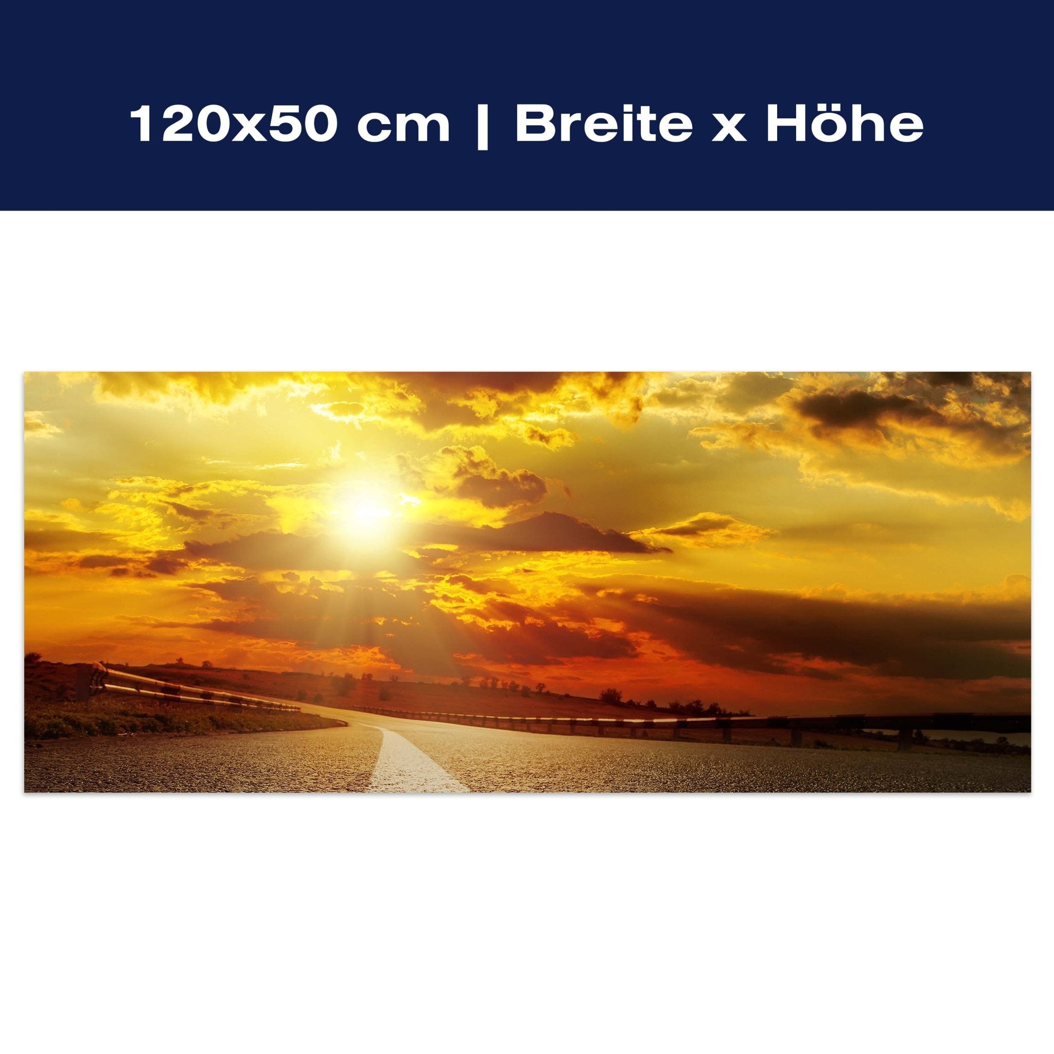 Leinwandbild Asphaltstraße und dramatischer Sonnenuntergang über ihm M0804 Leinwandbild Asphaltstraße und dramatischer Sonnenuntergang über ihm M0804